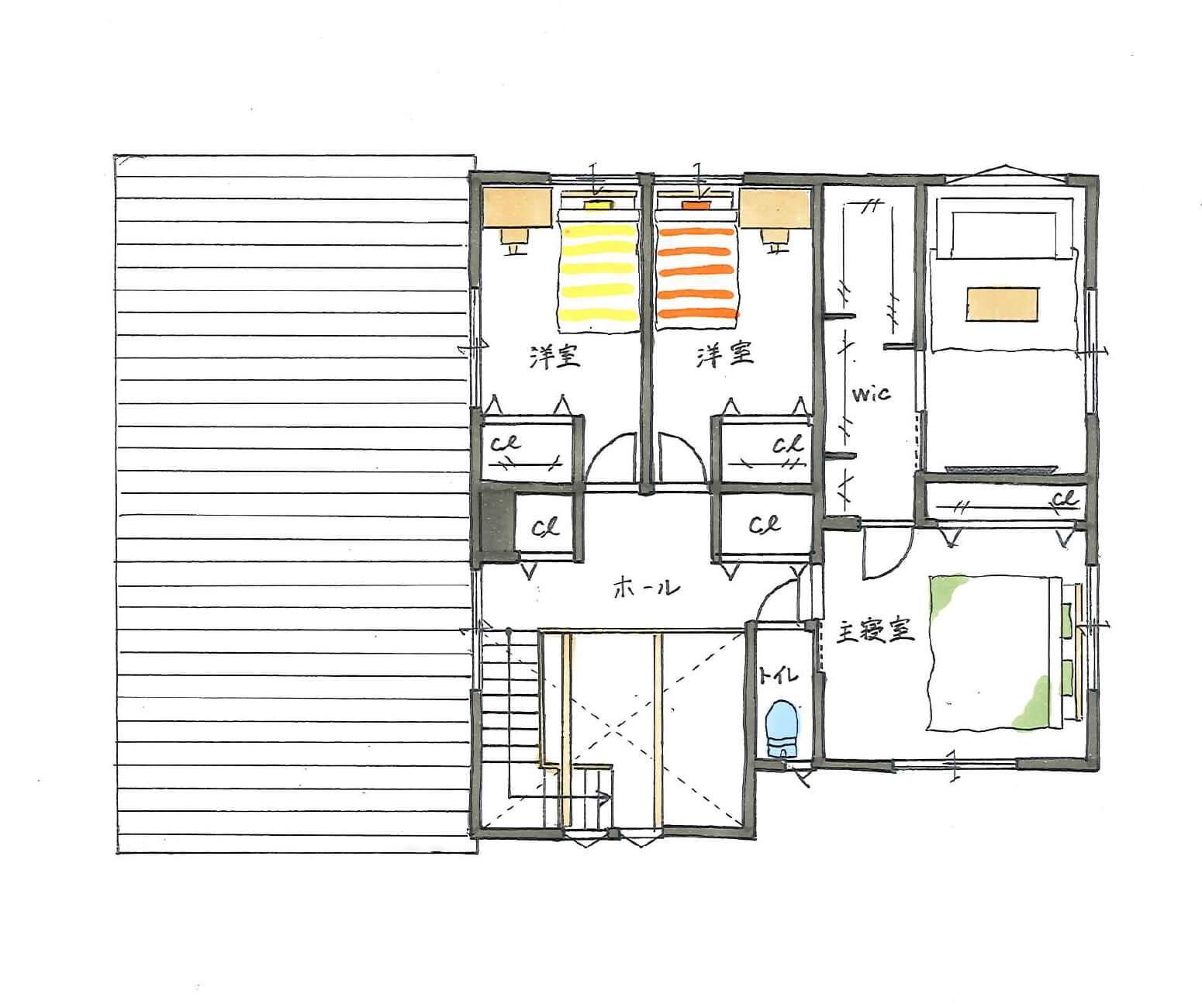 二階の間取り図