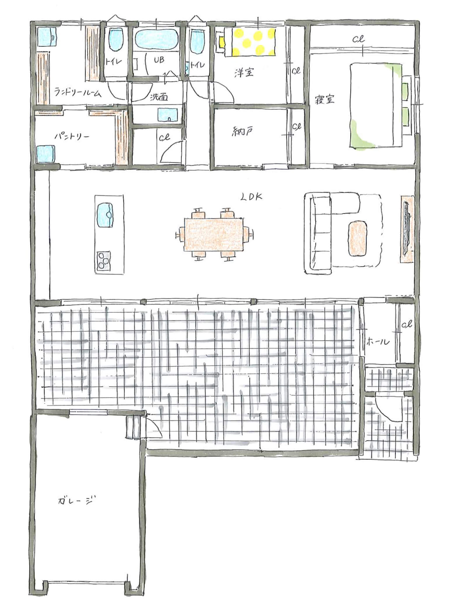 一階の間取り図