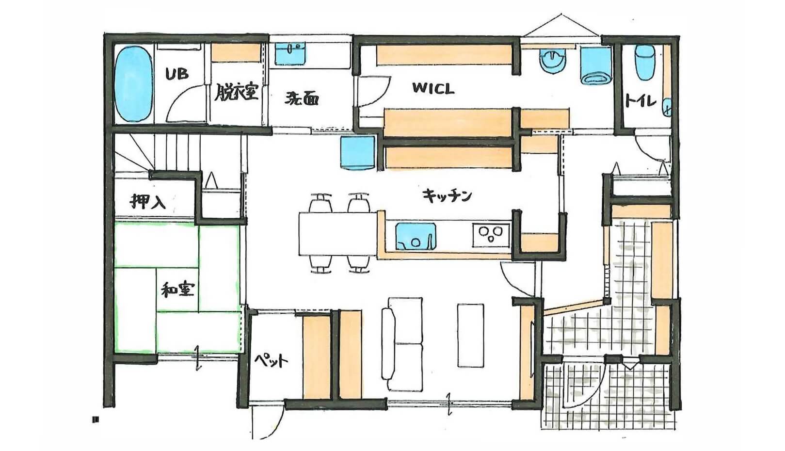 一階の間取り図