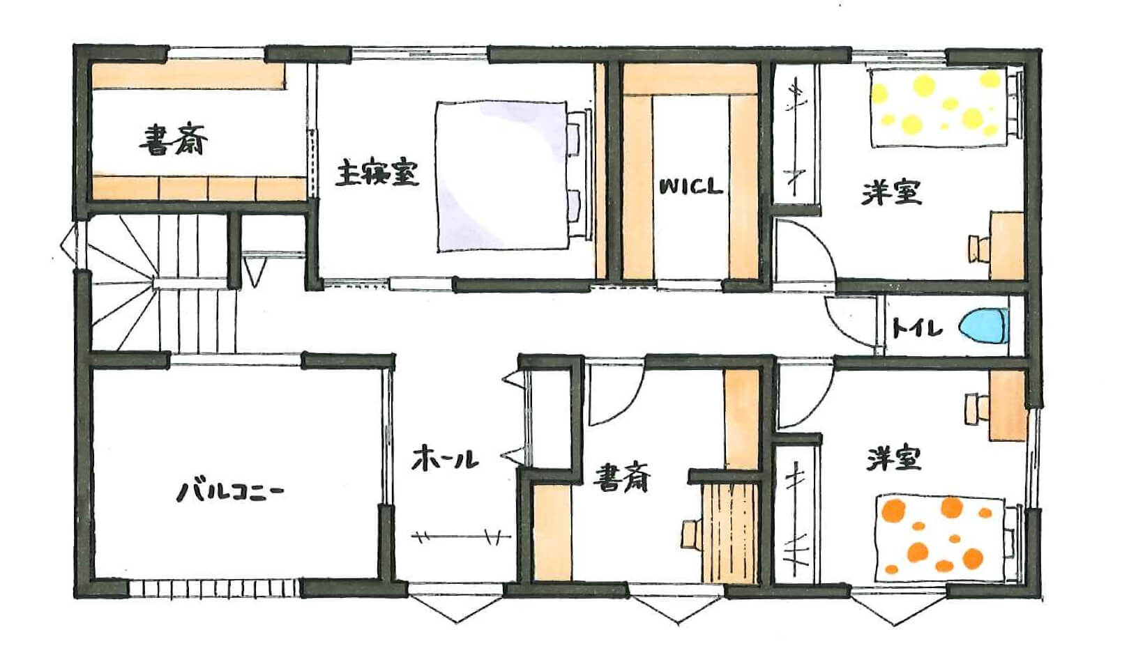 二階の間取り図