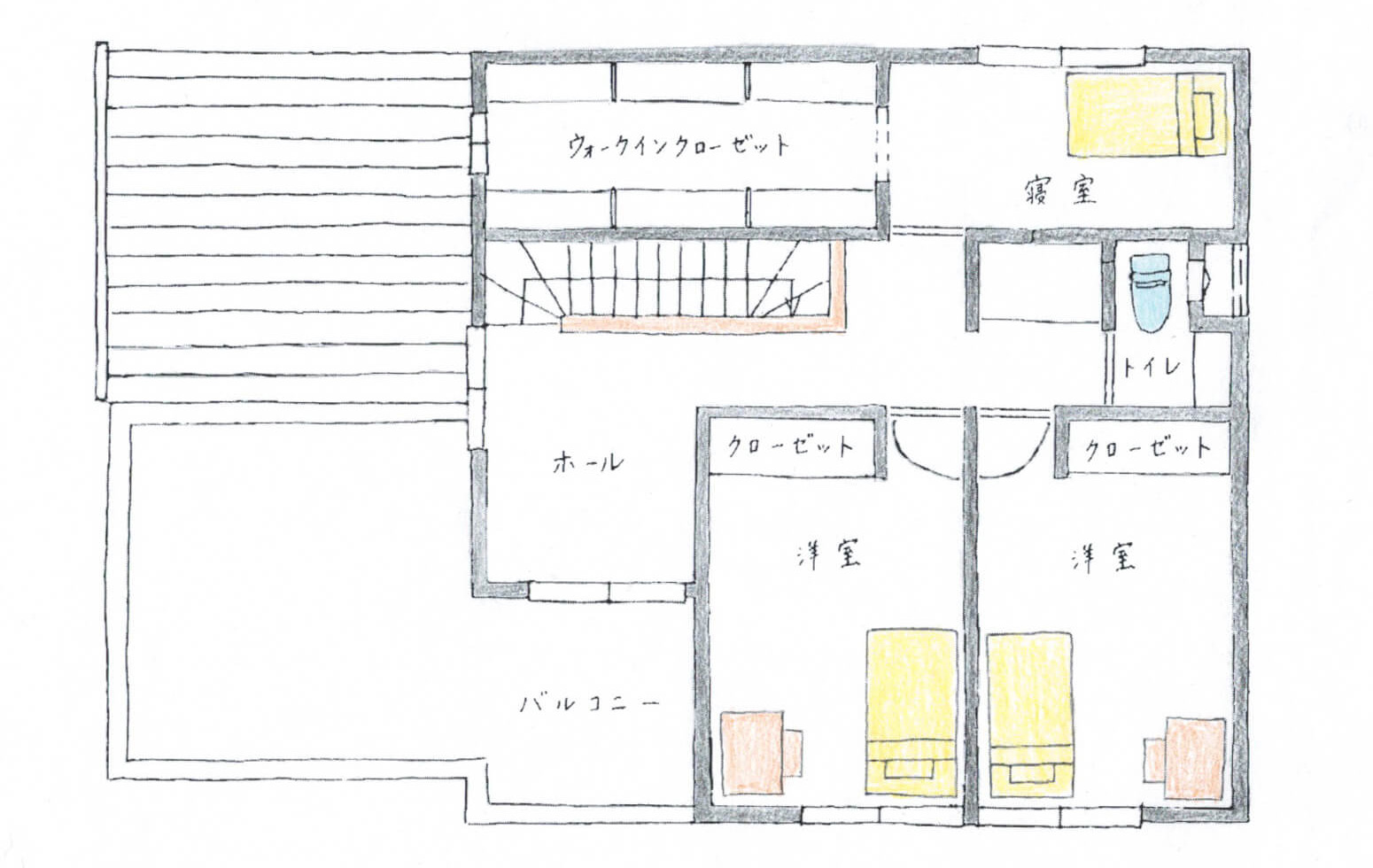 二階の間取り図