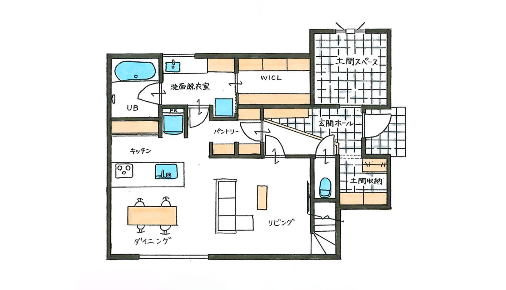 一階の間取り図