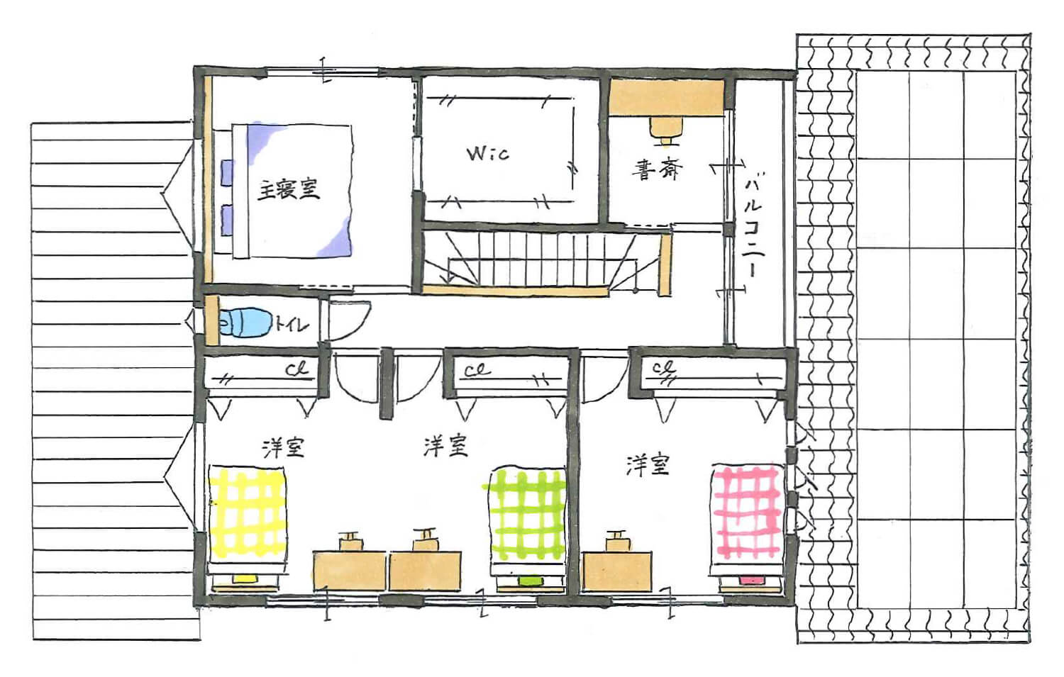 二階の間取り図