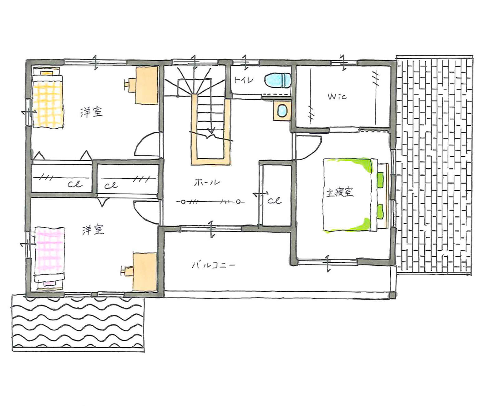 二階の間取り図