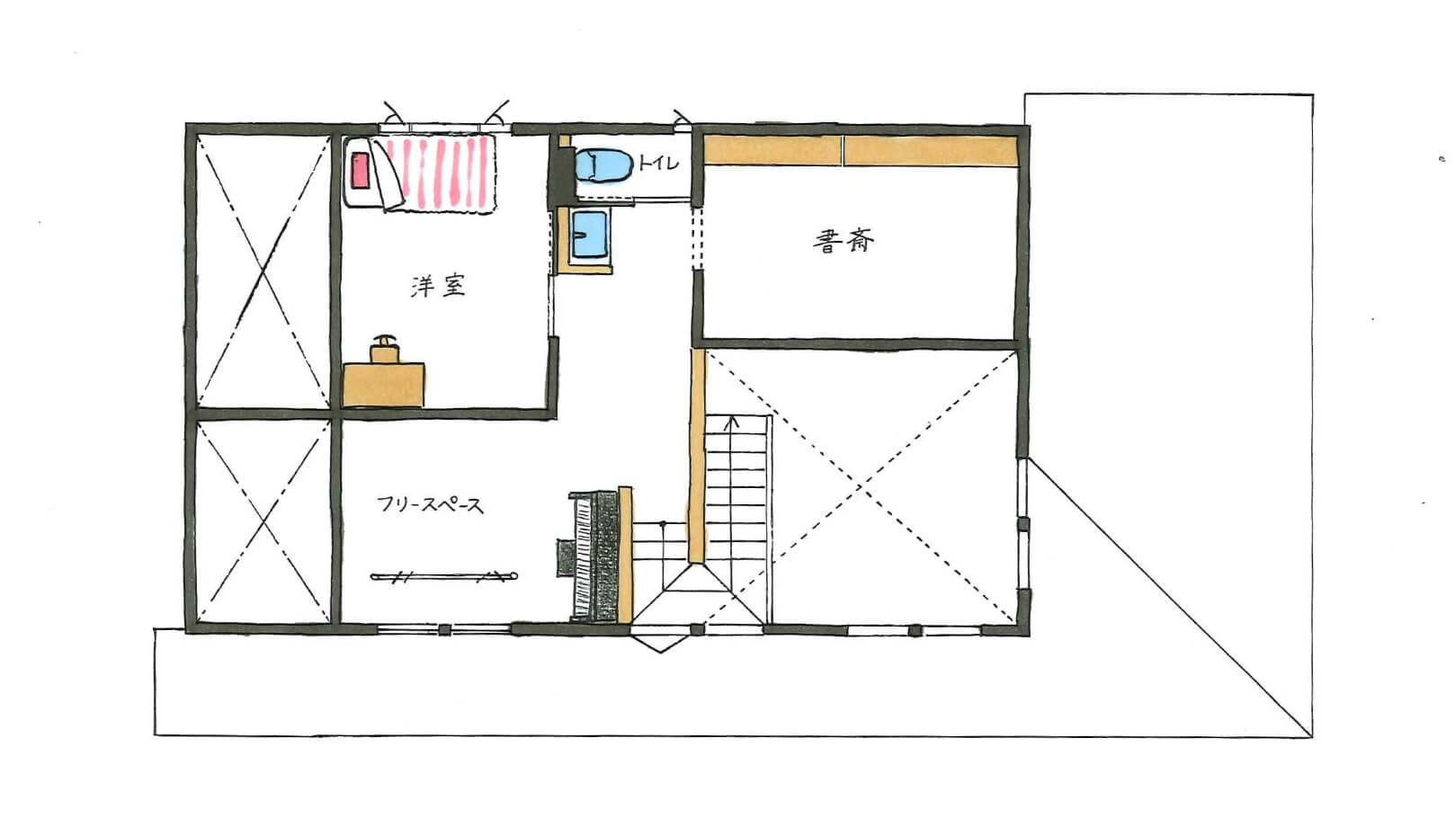 二階の間取り図