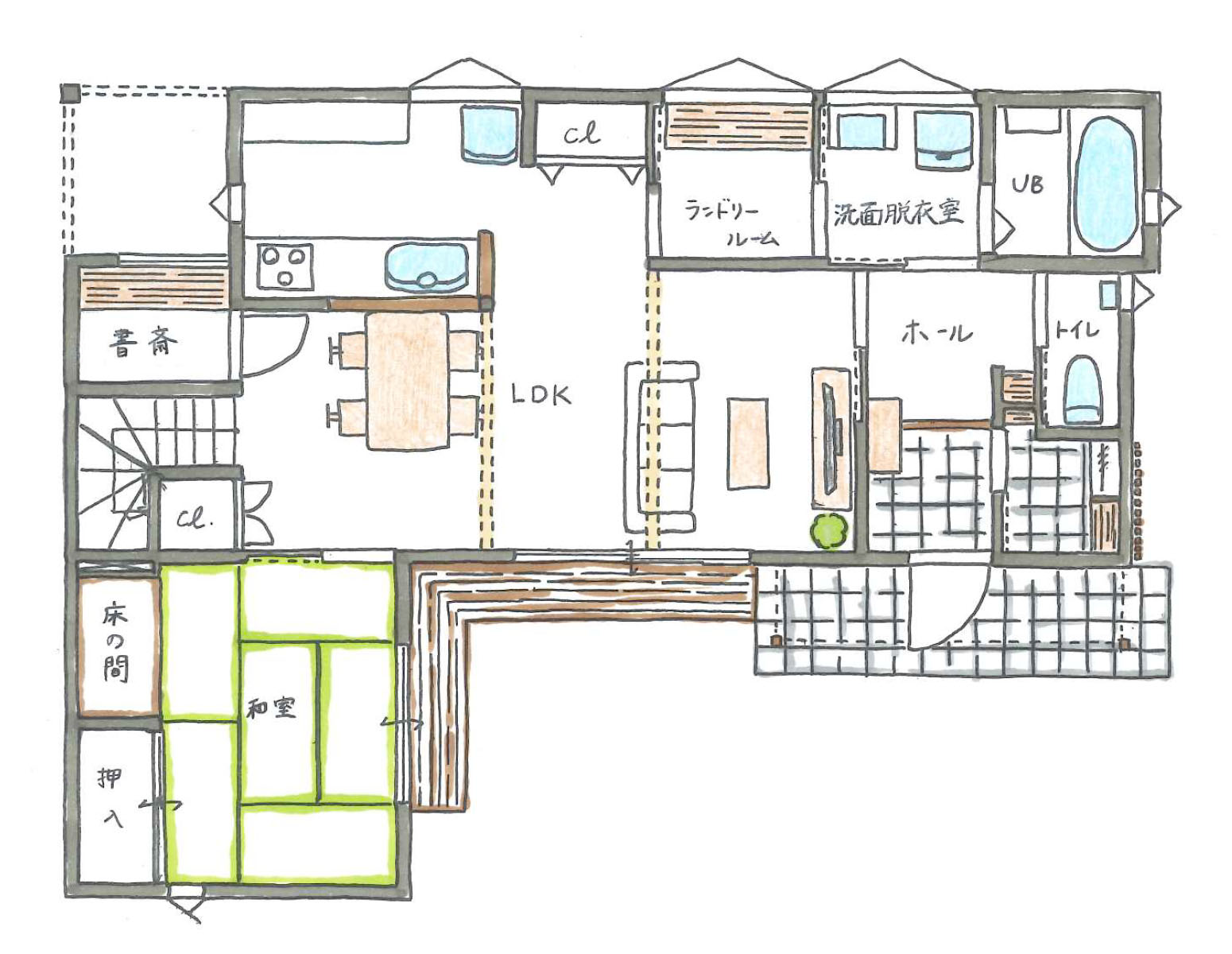 一階の間取り図