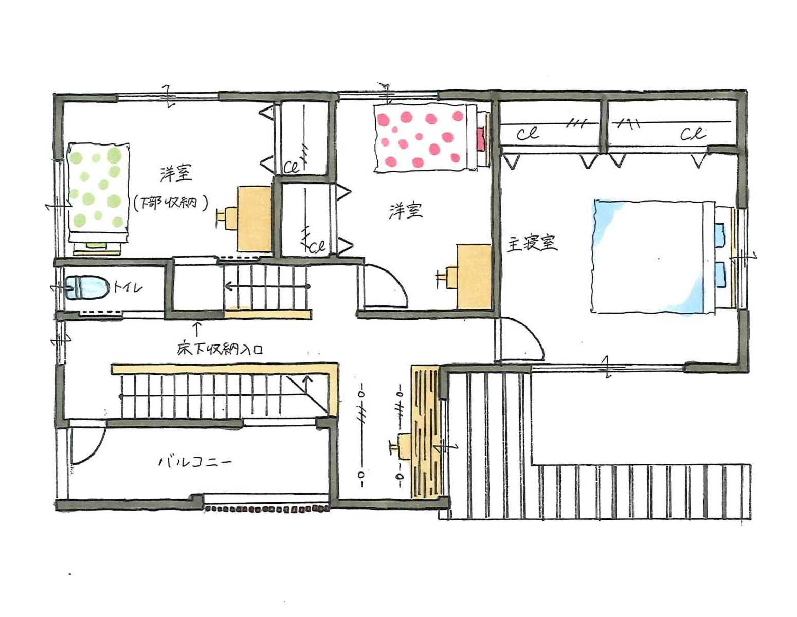 二階の間取り図