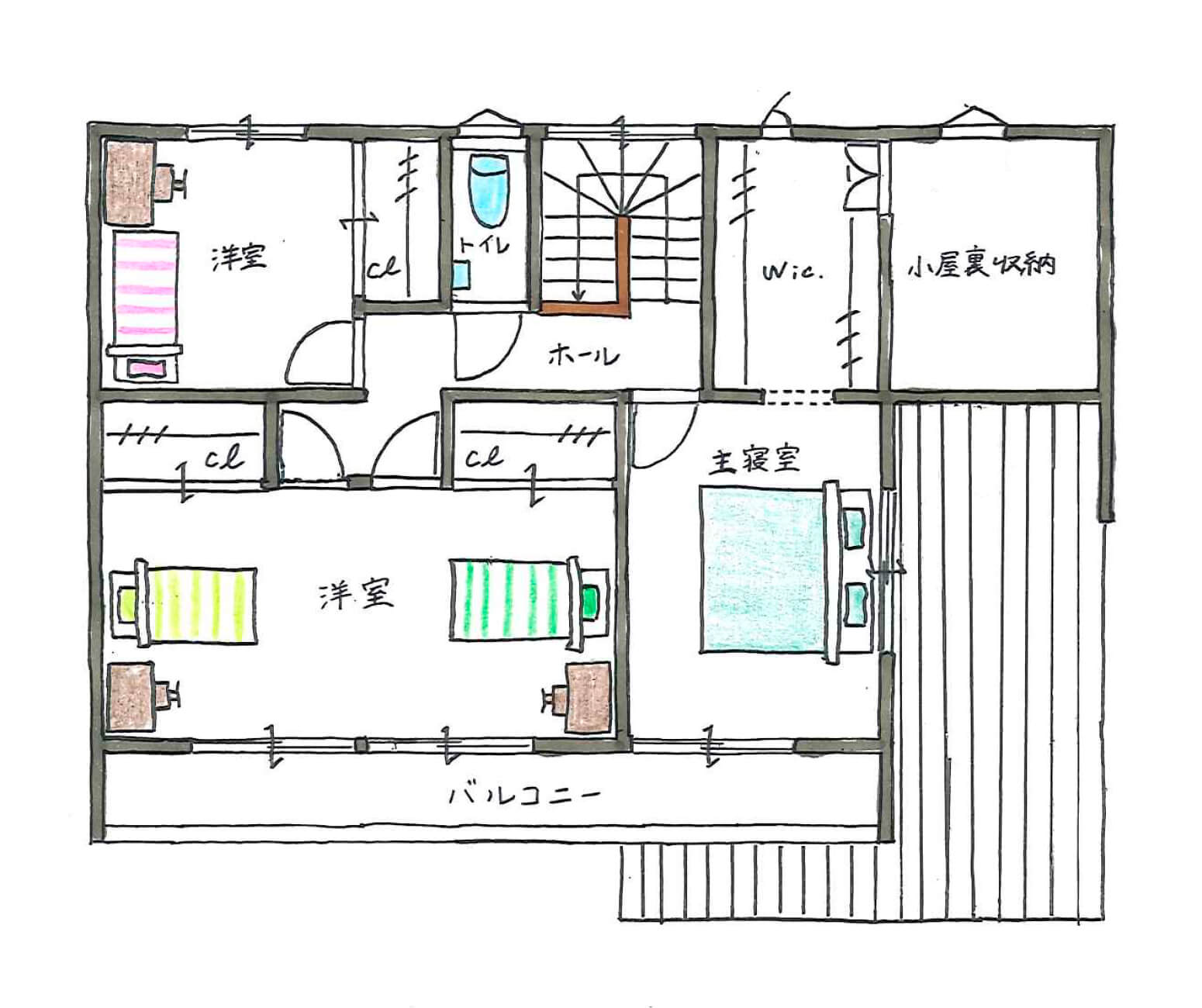 二階の間取り図