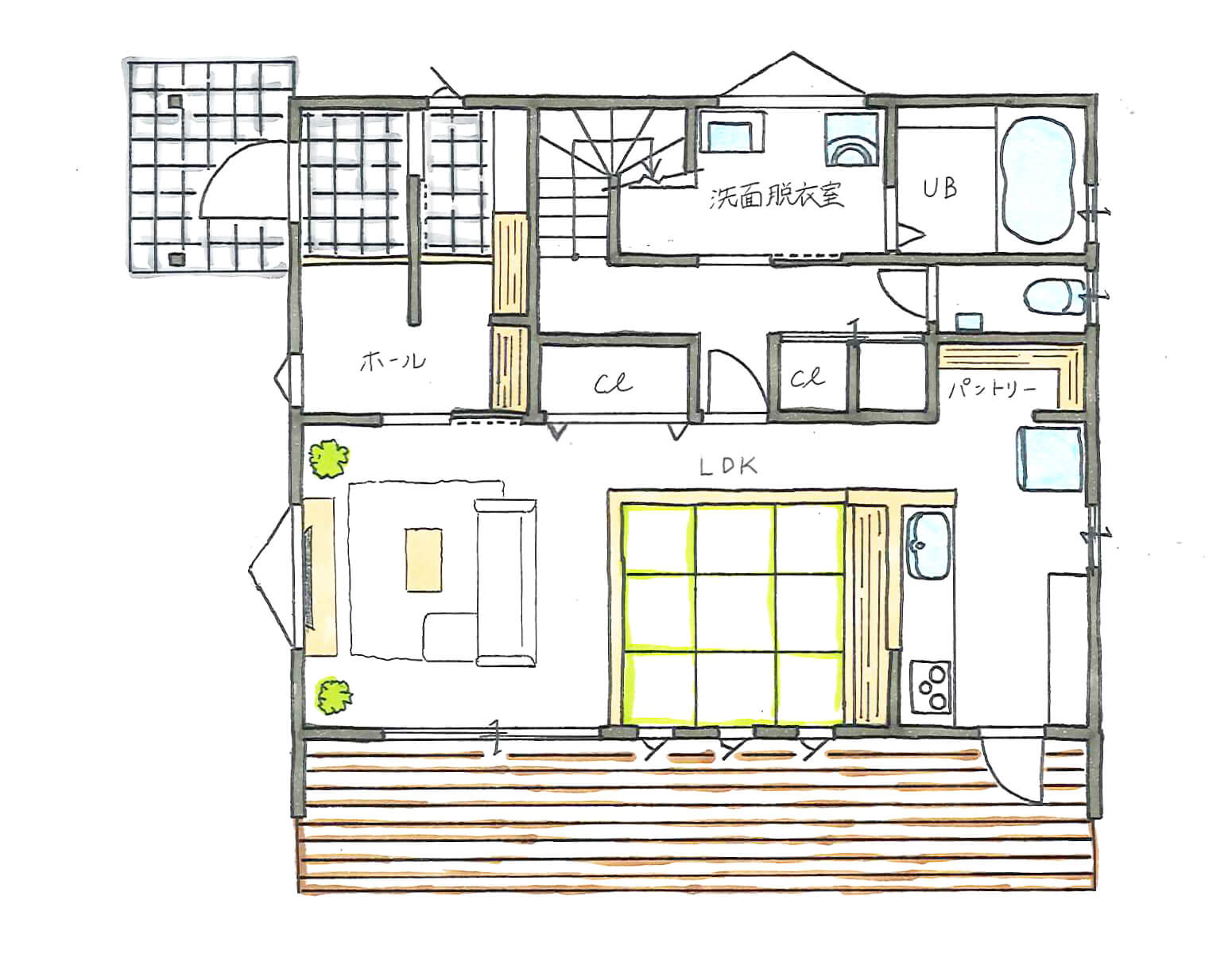 一階の間取り図