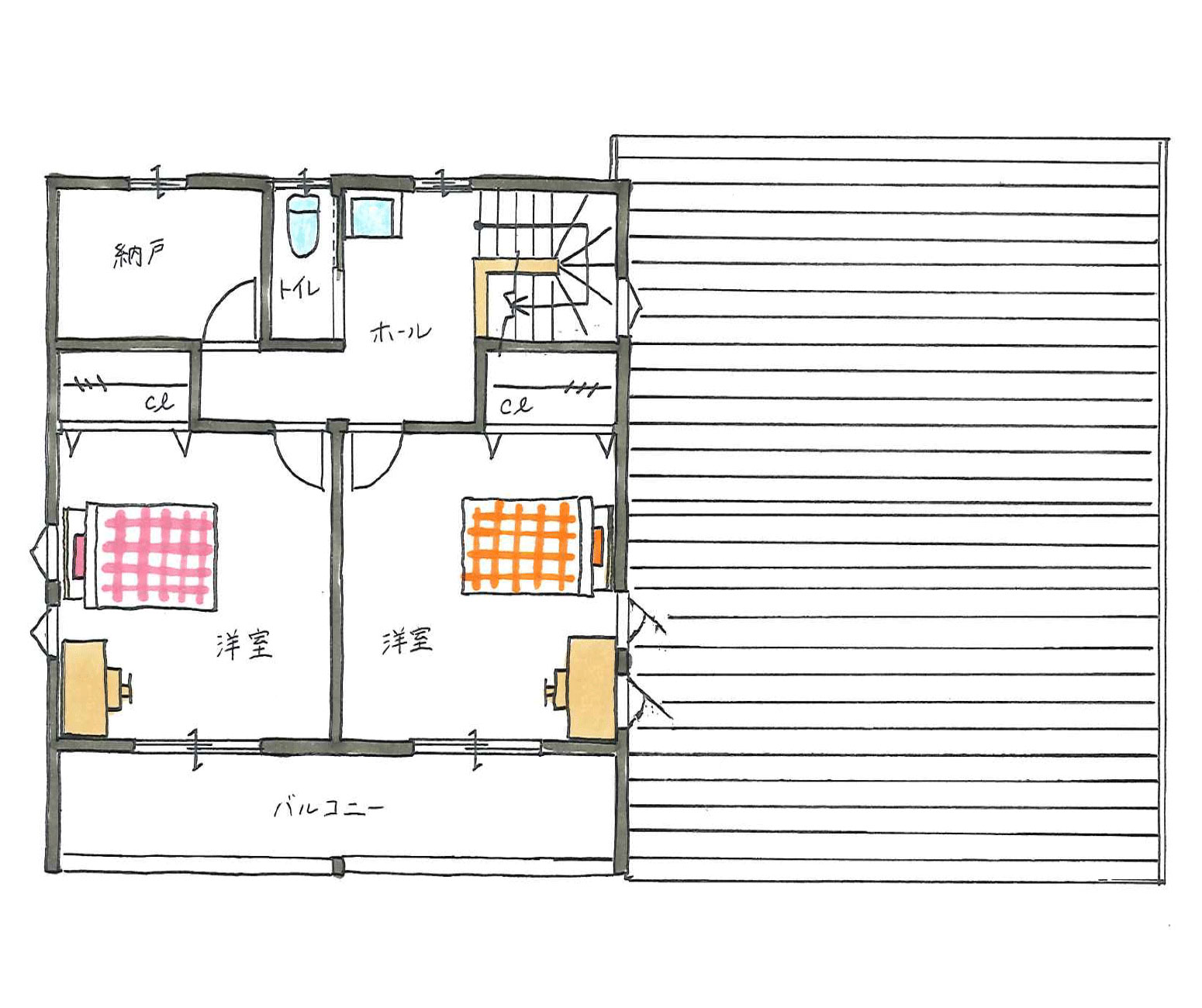 二階の間取り図