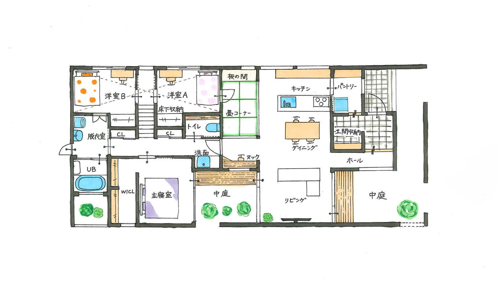 一階の間取り図