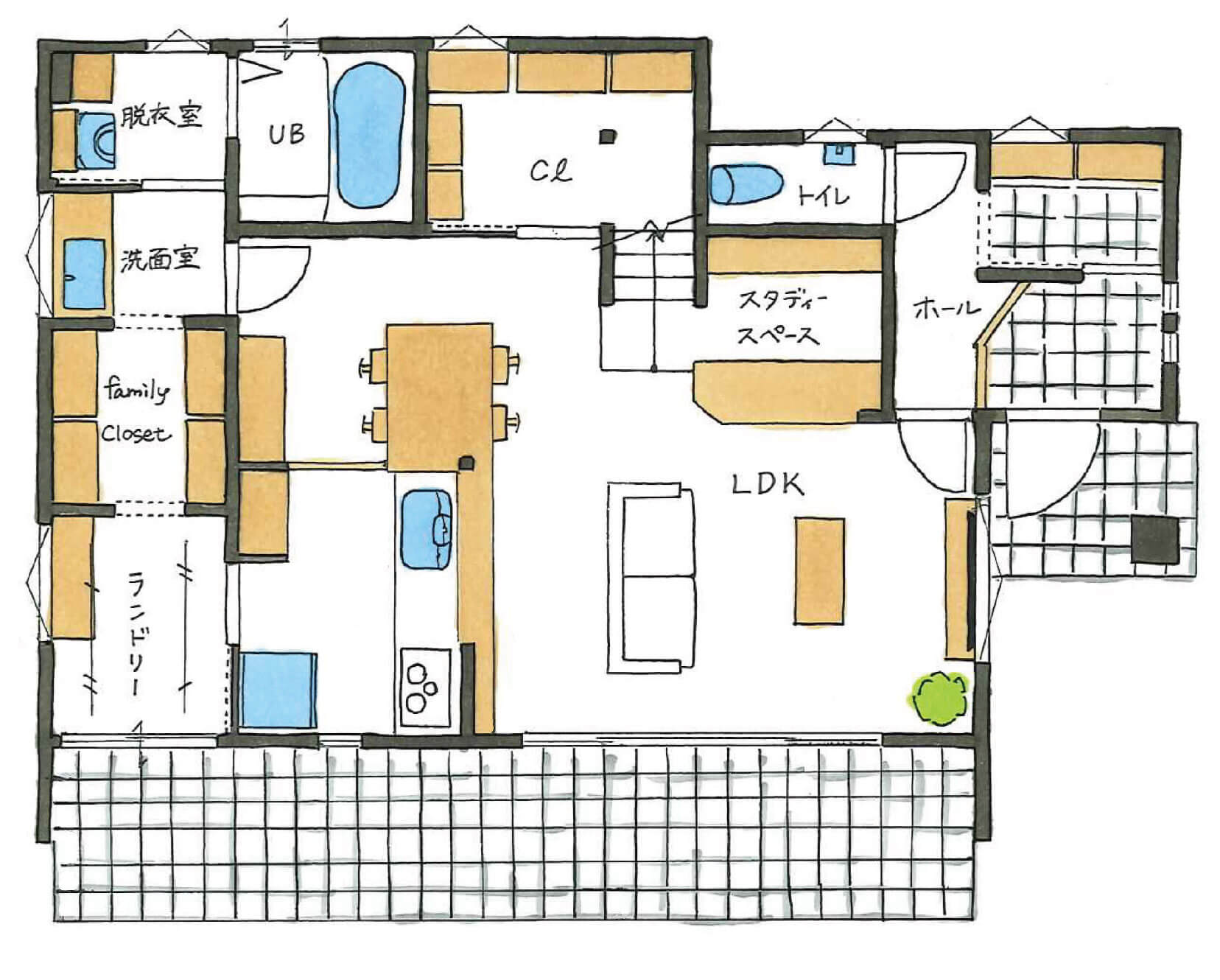 一階の間取り図