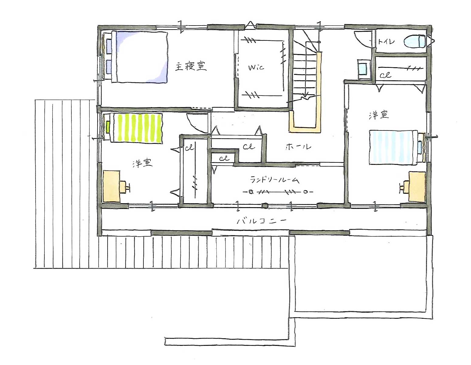 二階の間取り図