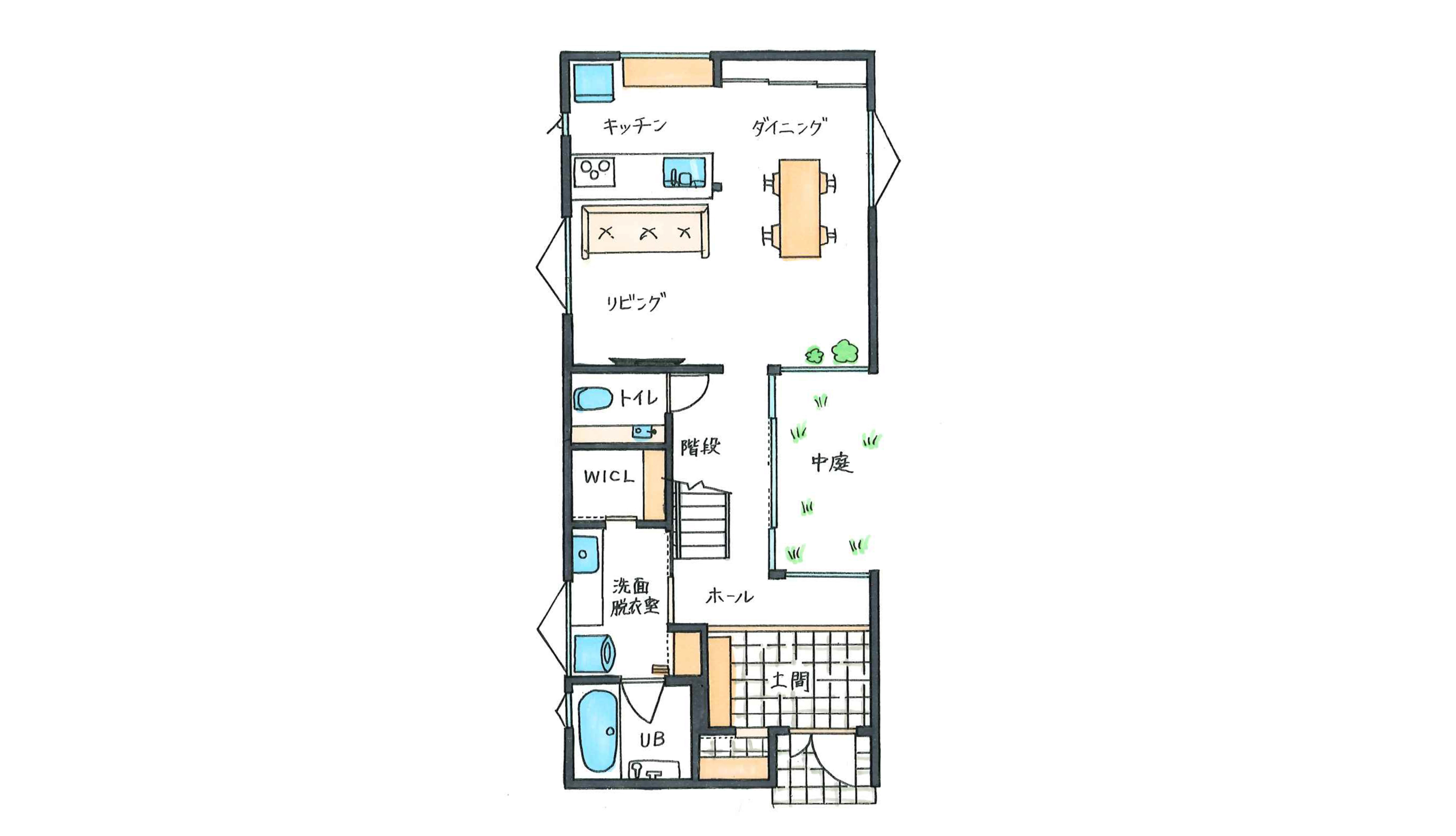 一階の間取り図