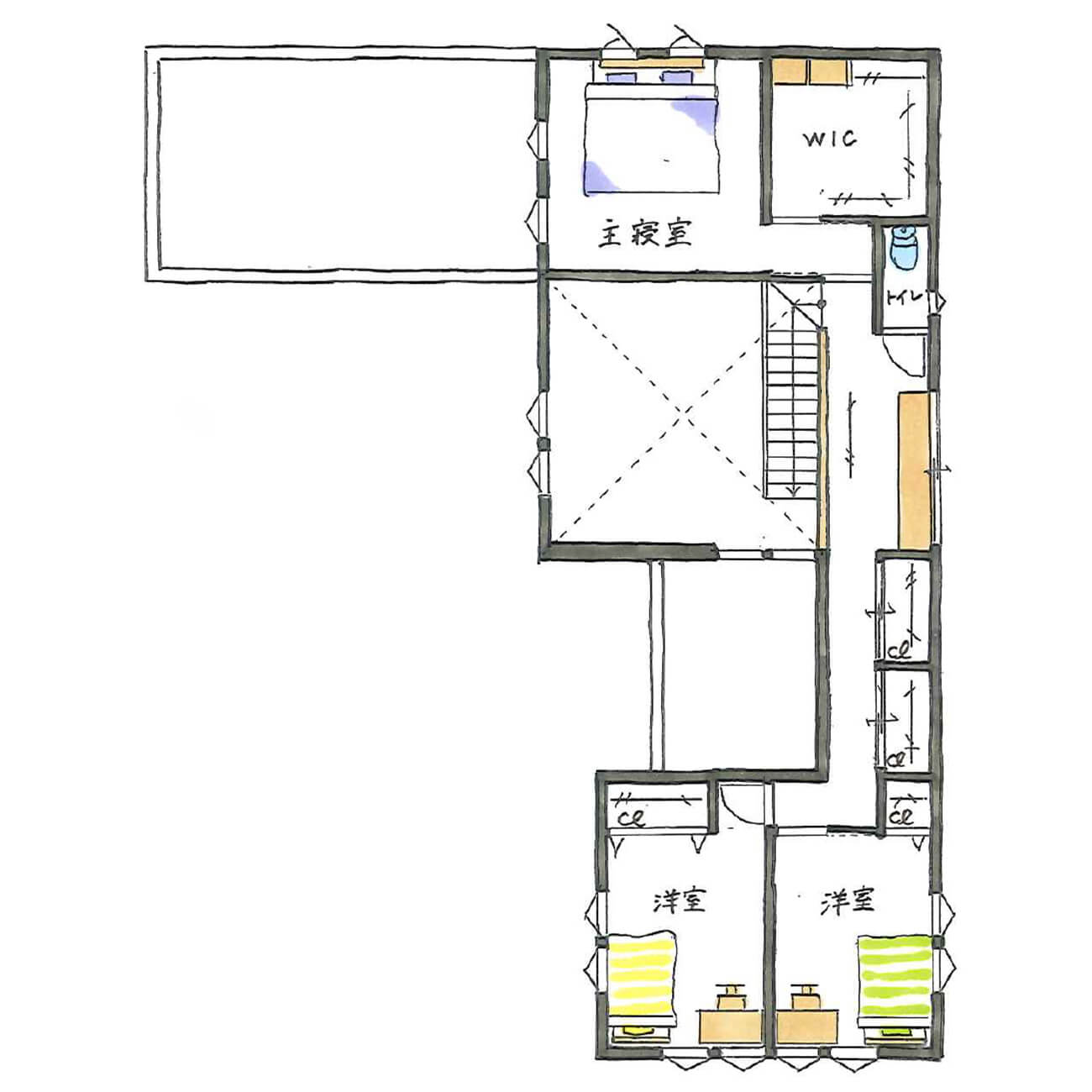 二階の間取り図