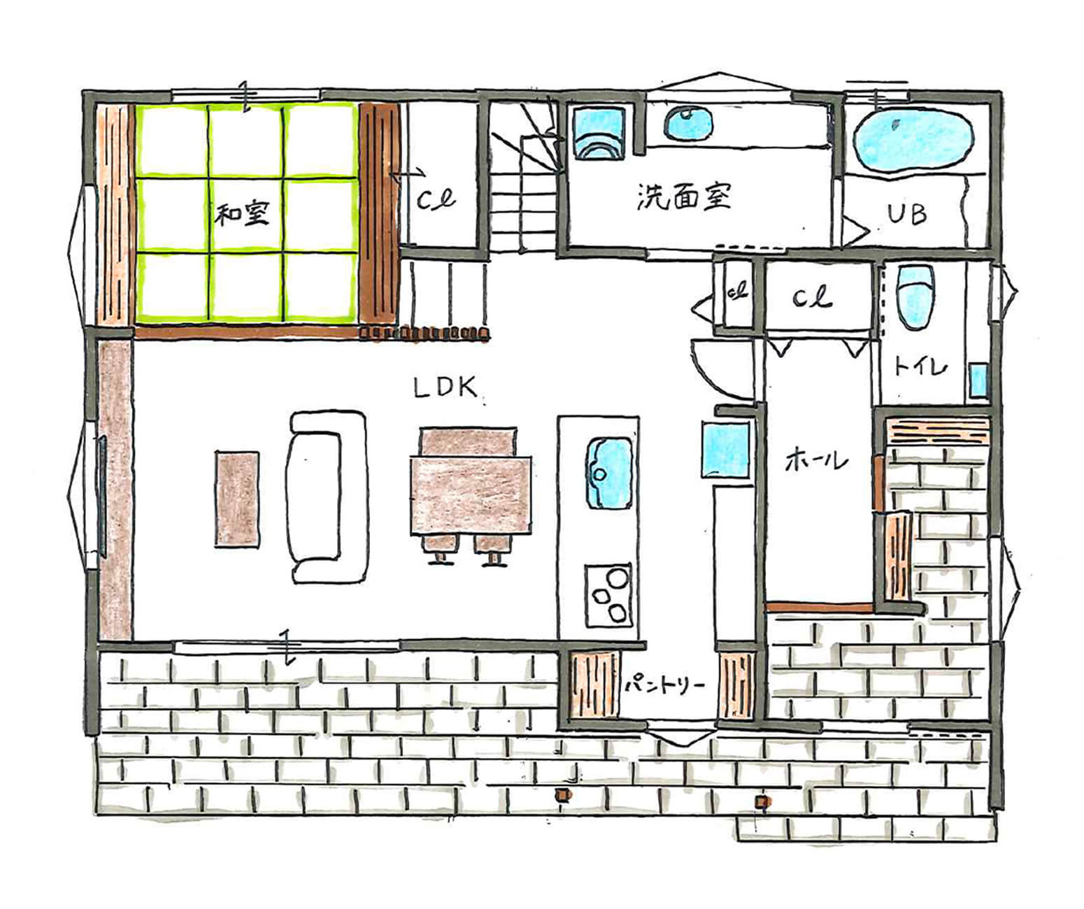 一階の間取り図