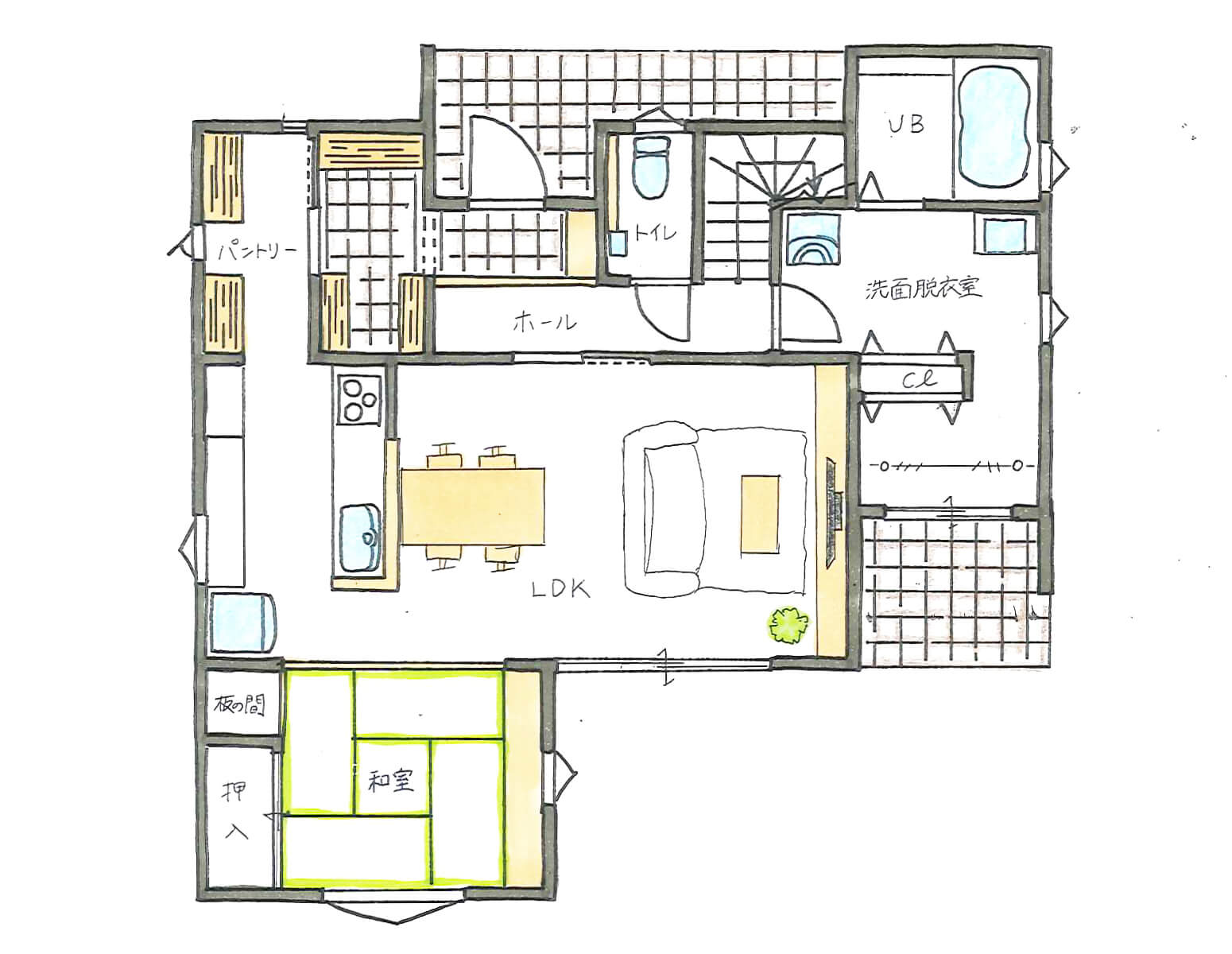 一階の間取り図