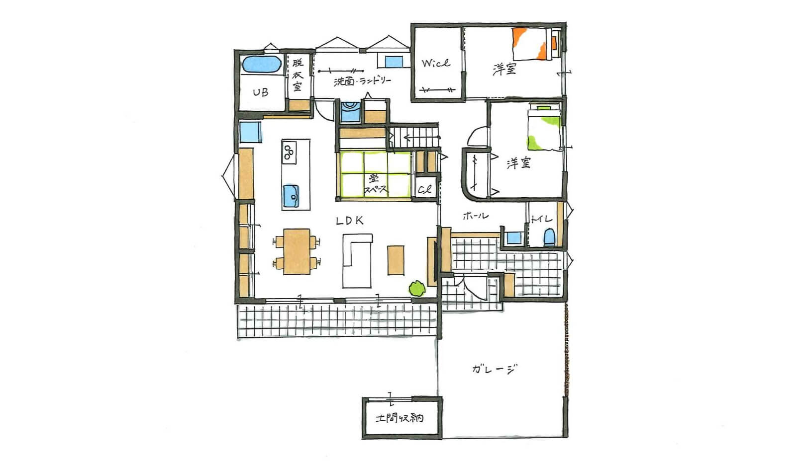 一階の間取り図