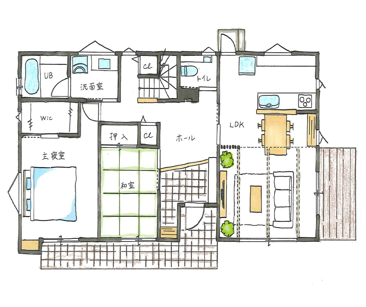 一階の間取り図