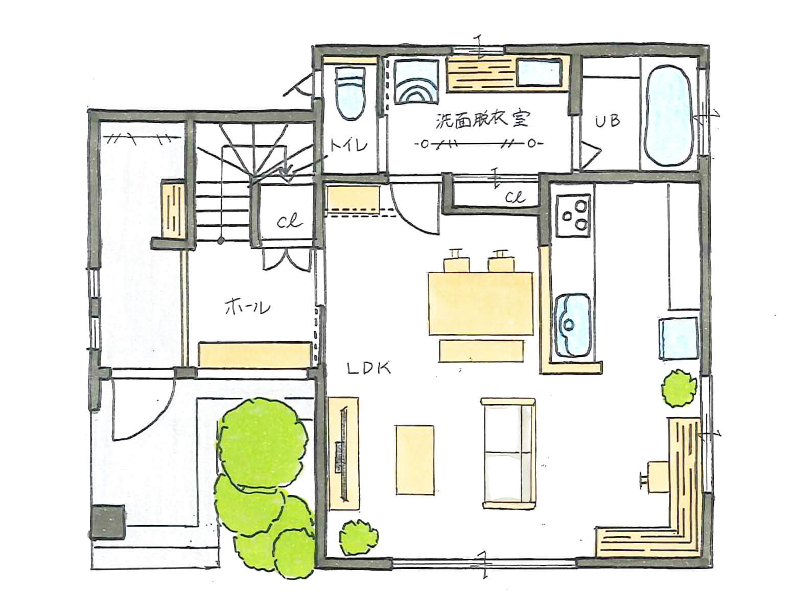 一階の間取り図