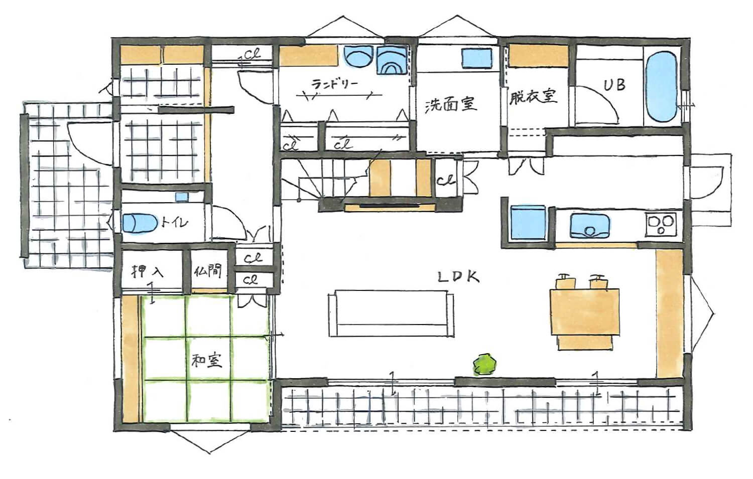 一階の間取り図