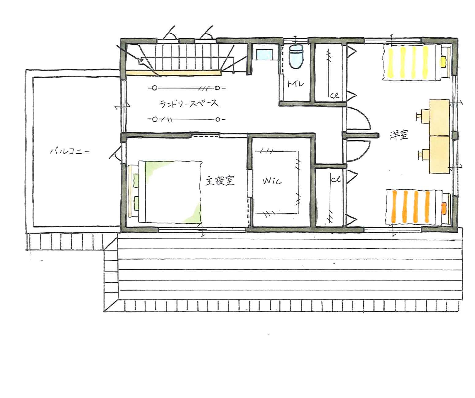 二階の間取り図