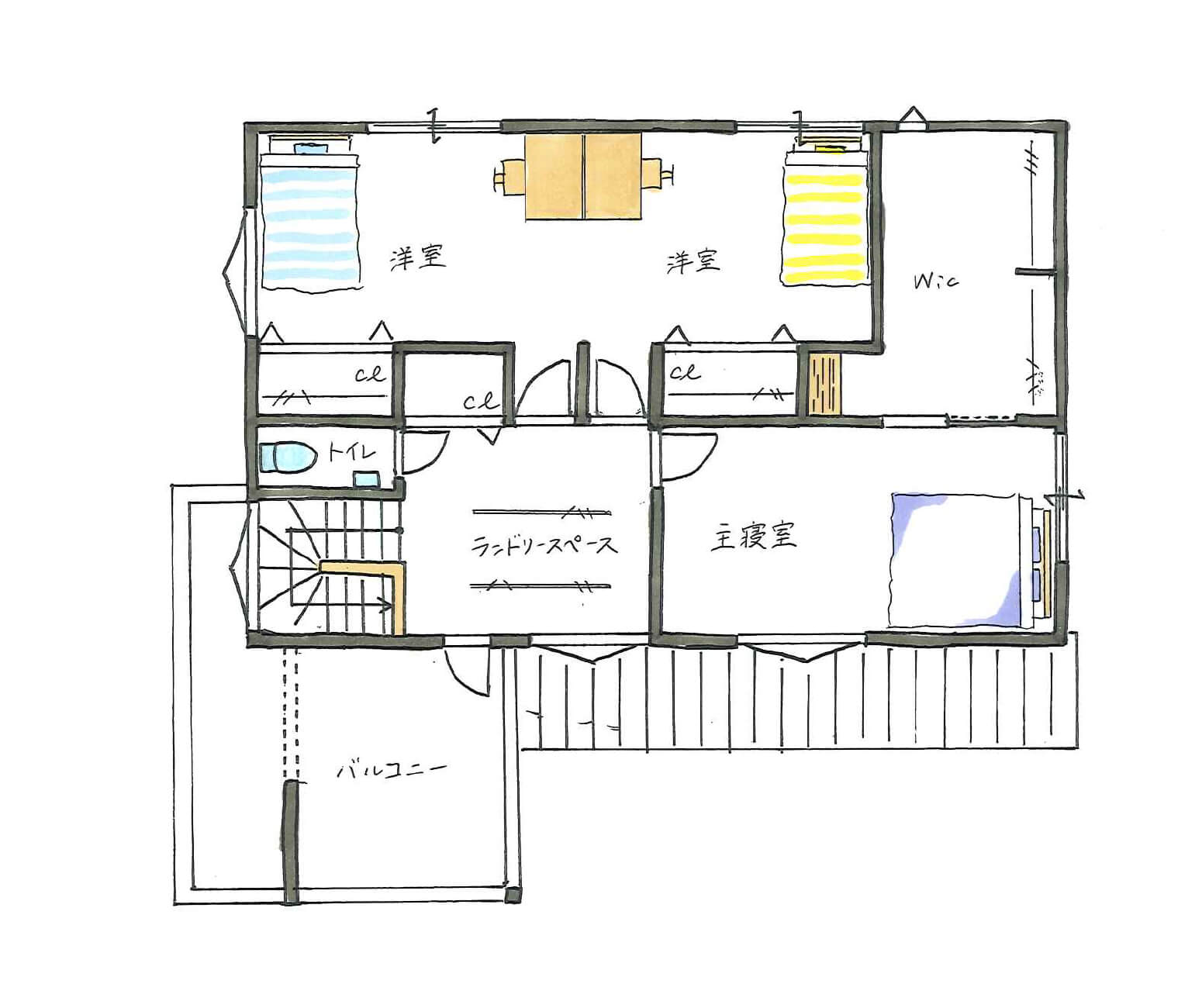 二階の間取り図