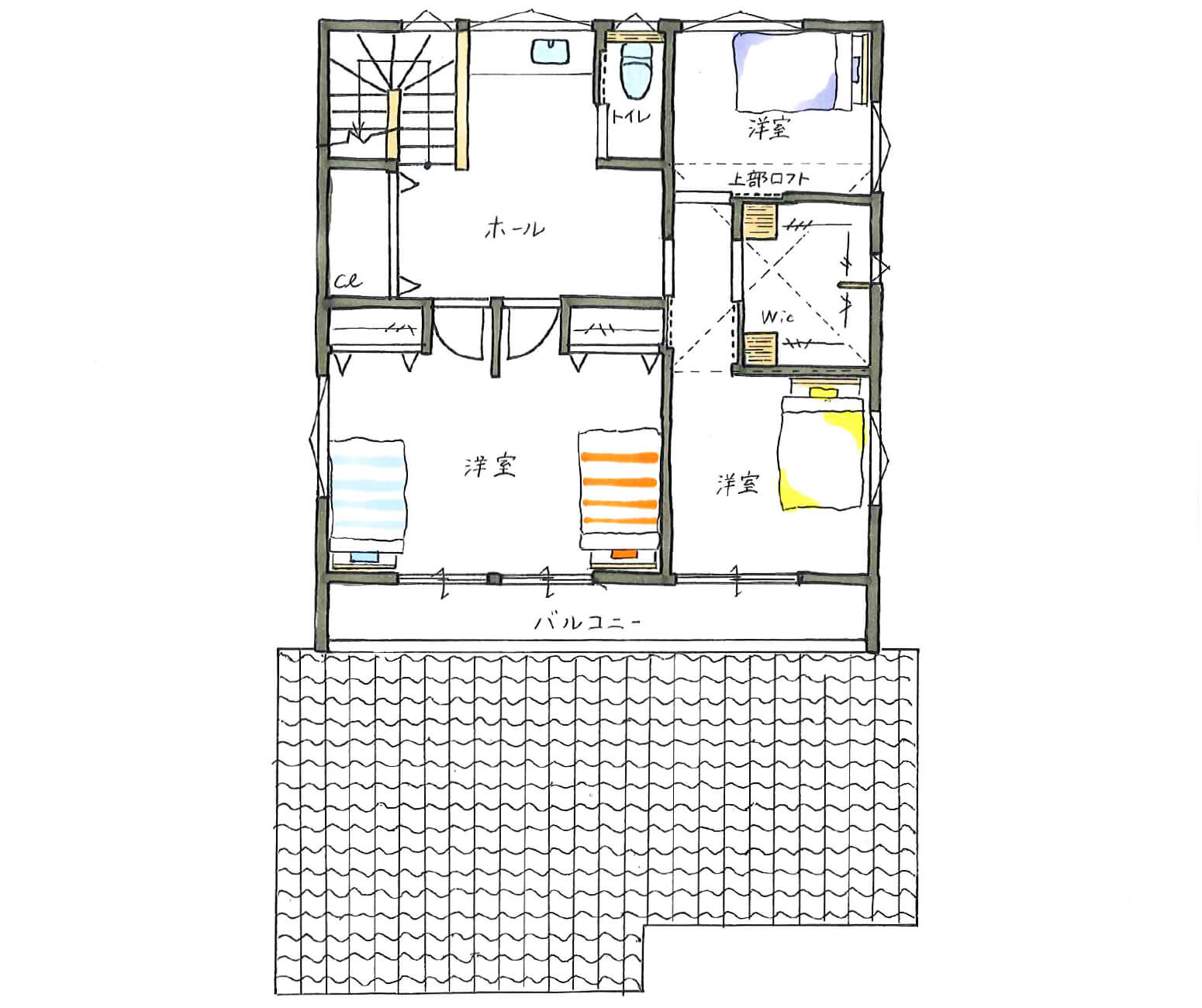 二階の間取り図