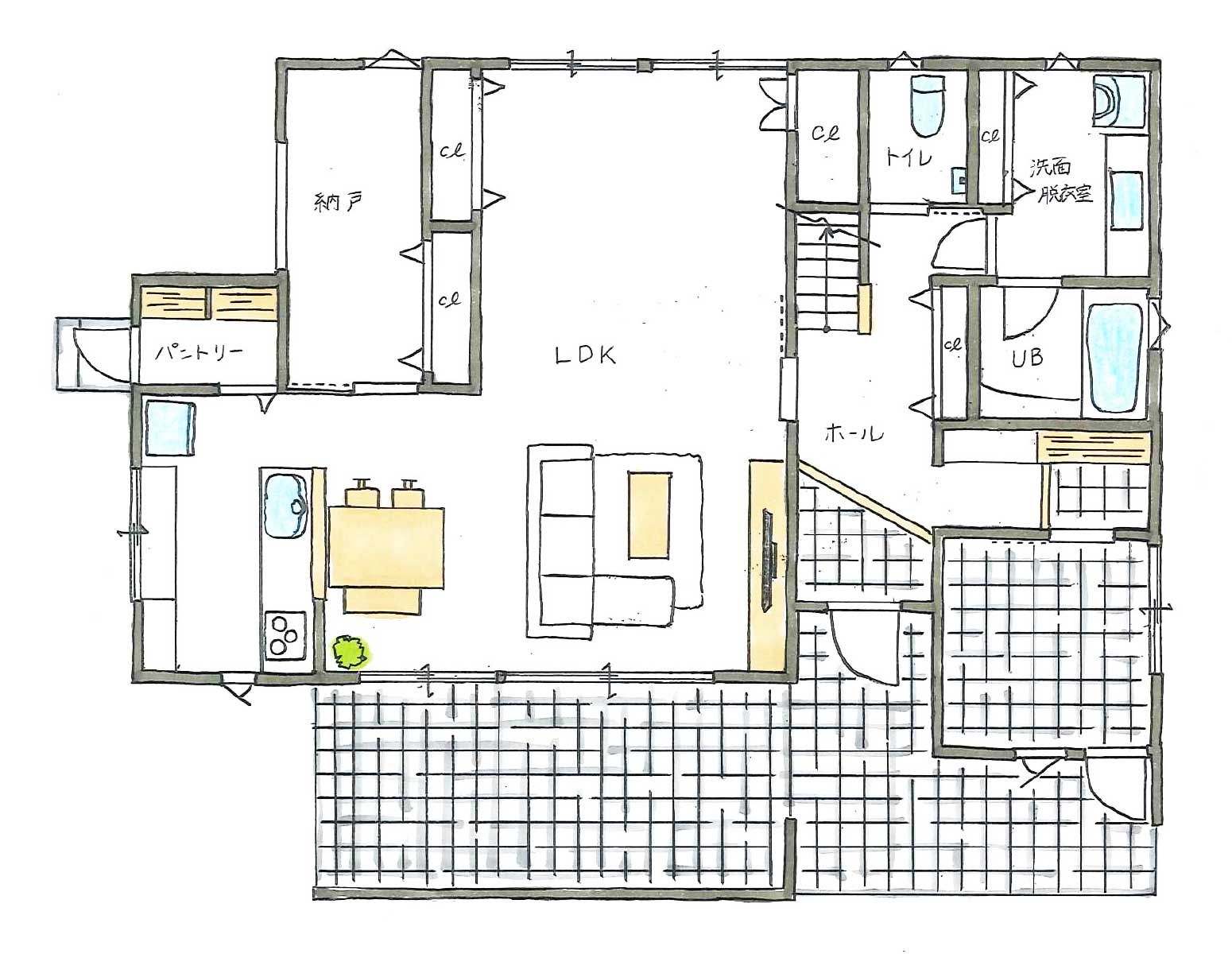 一階の間取り図