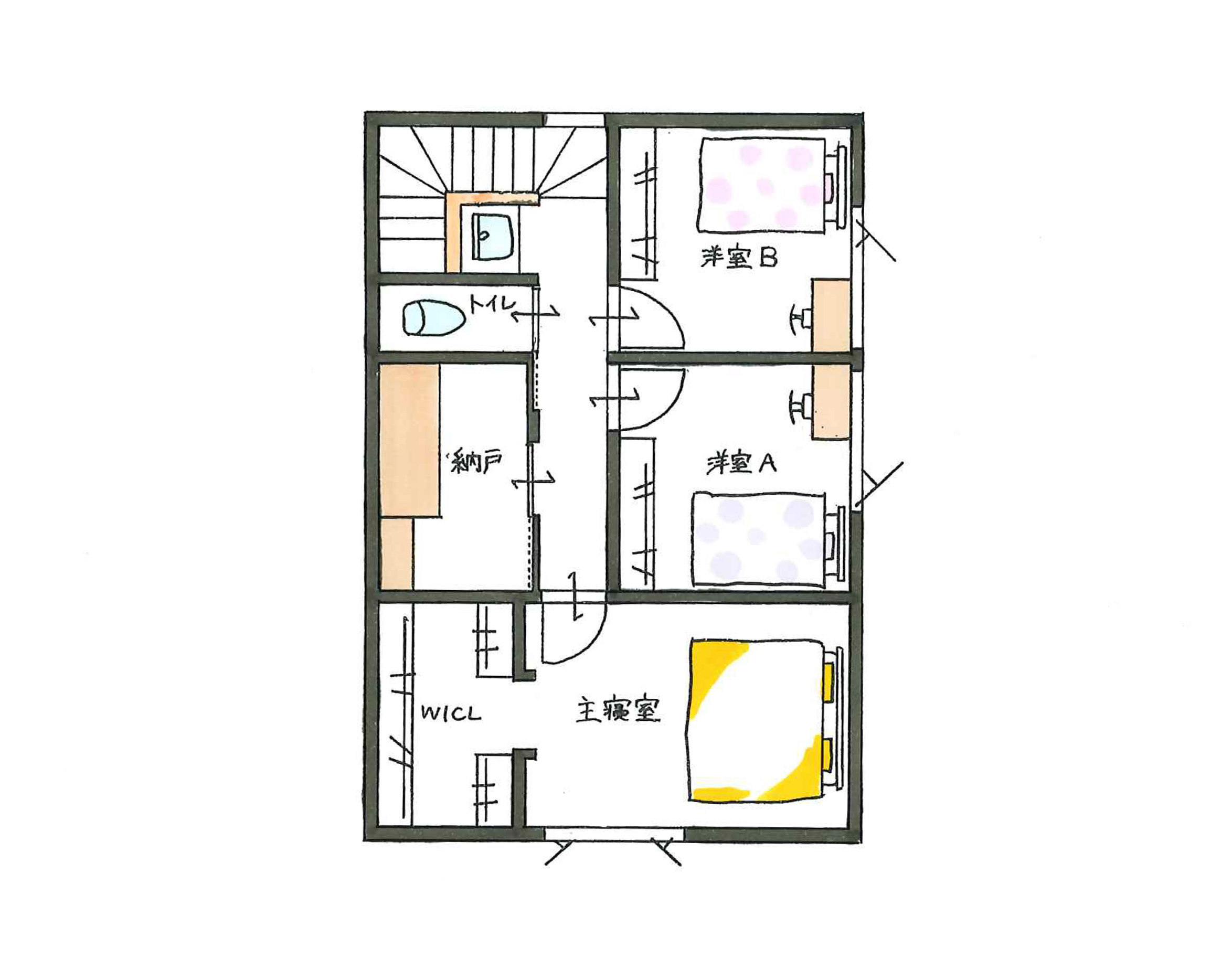 二階の間取り図