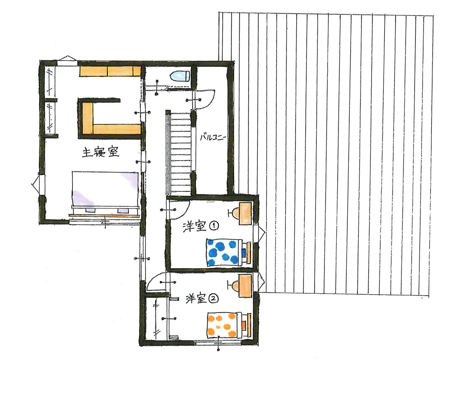 二階の間取り図