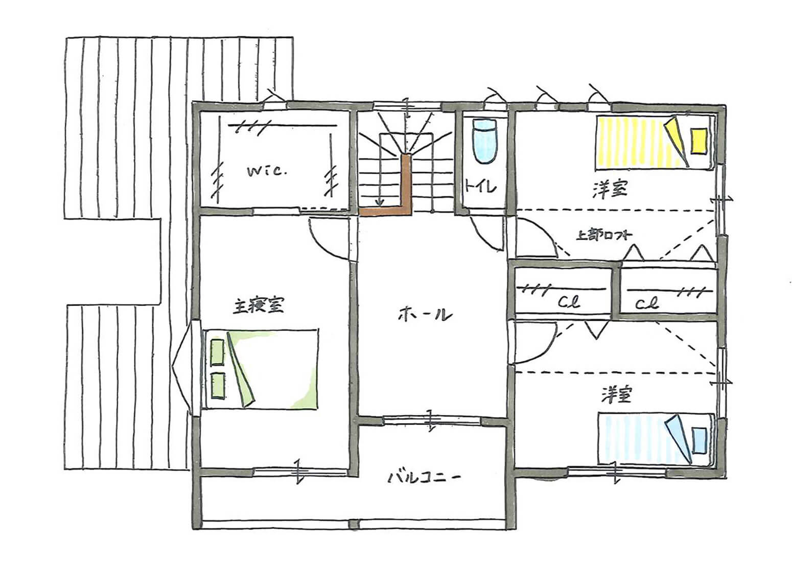 二階の間取り図