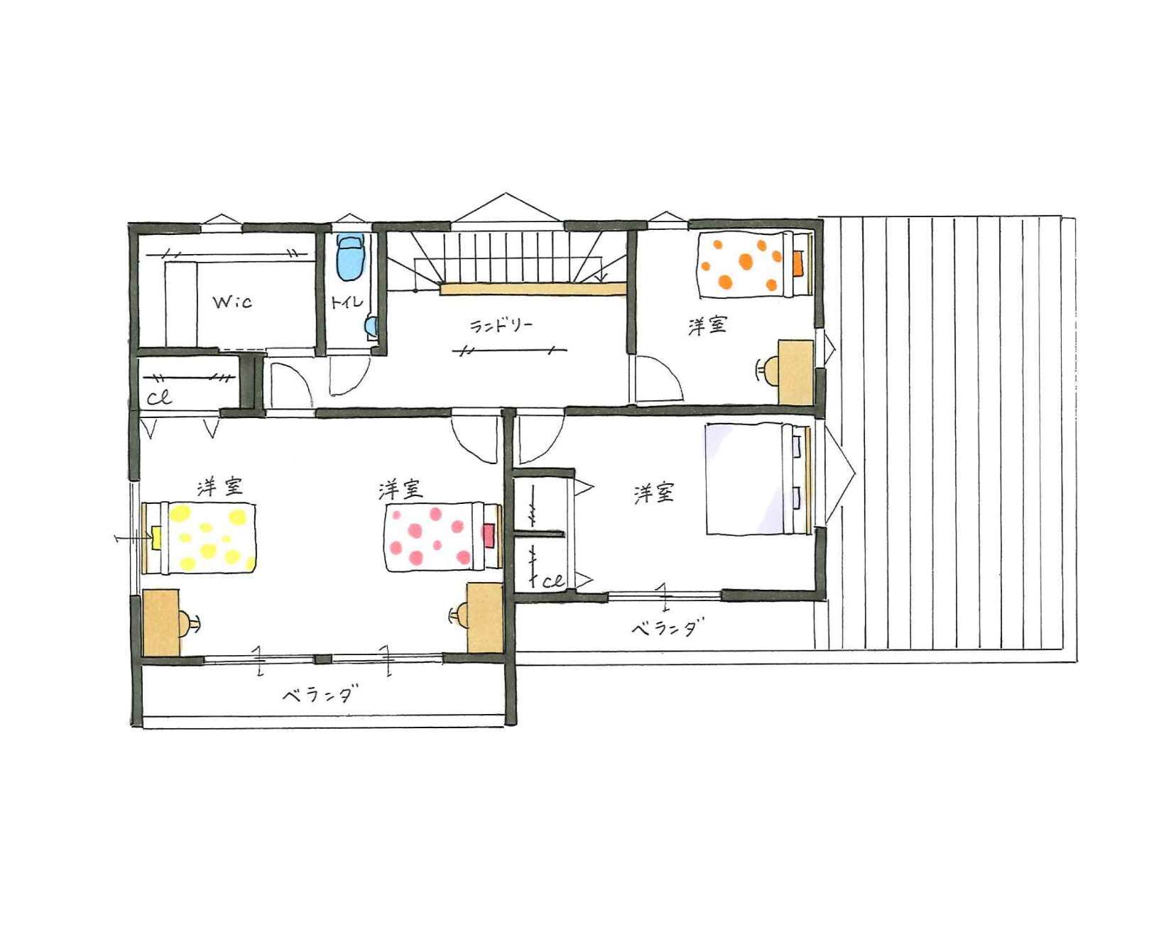 二階の間取り図