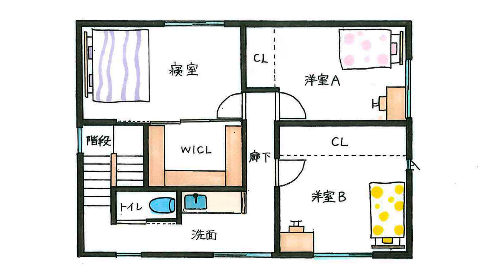 二階の間取り図