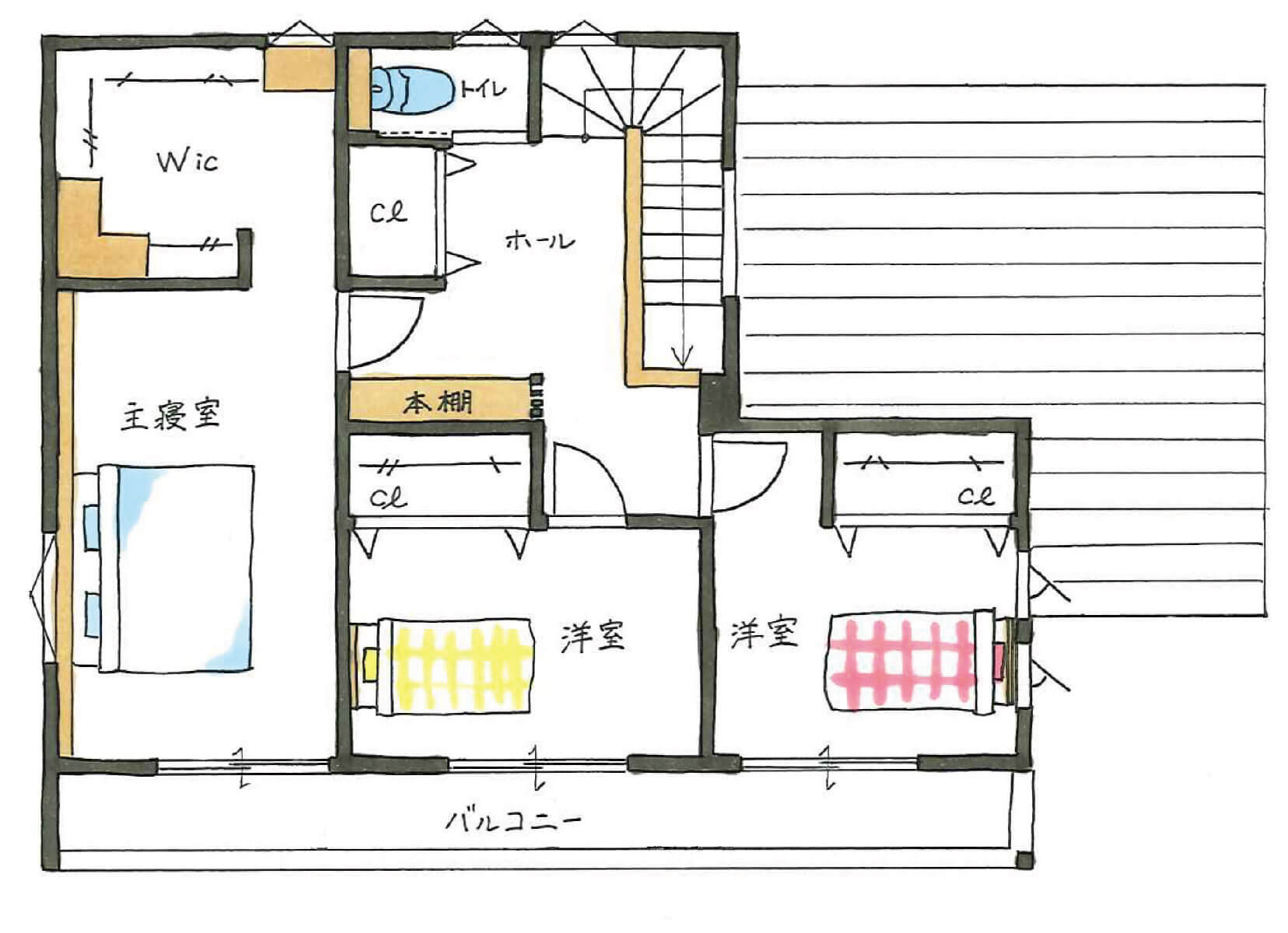 二階の間取り図