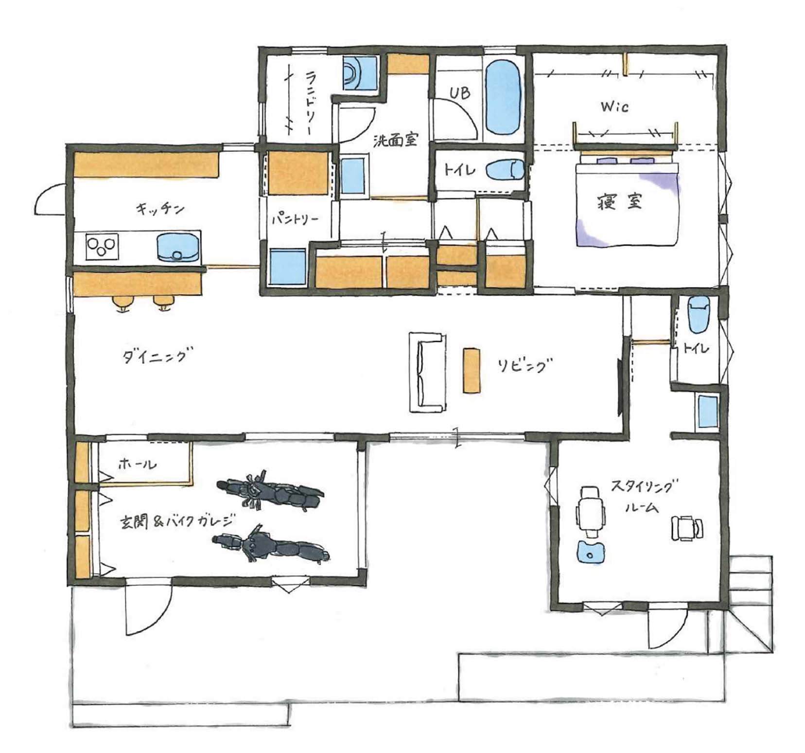 一階の間取り図