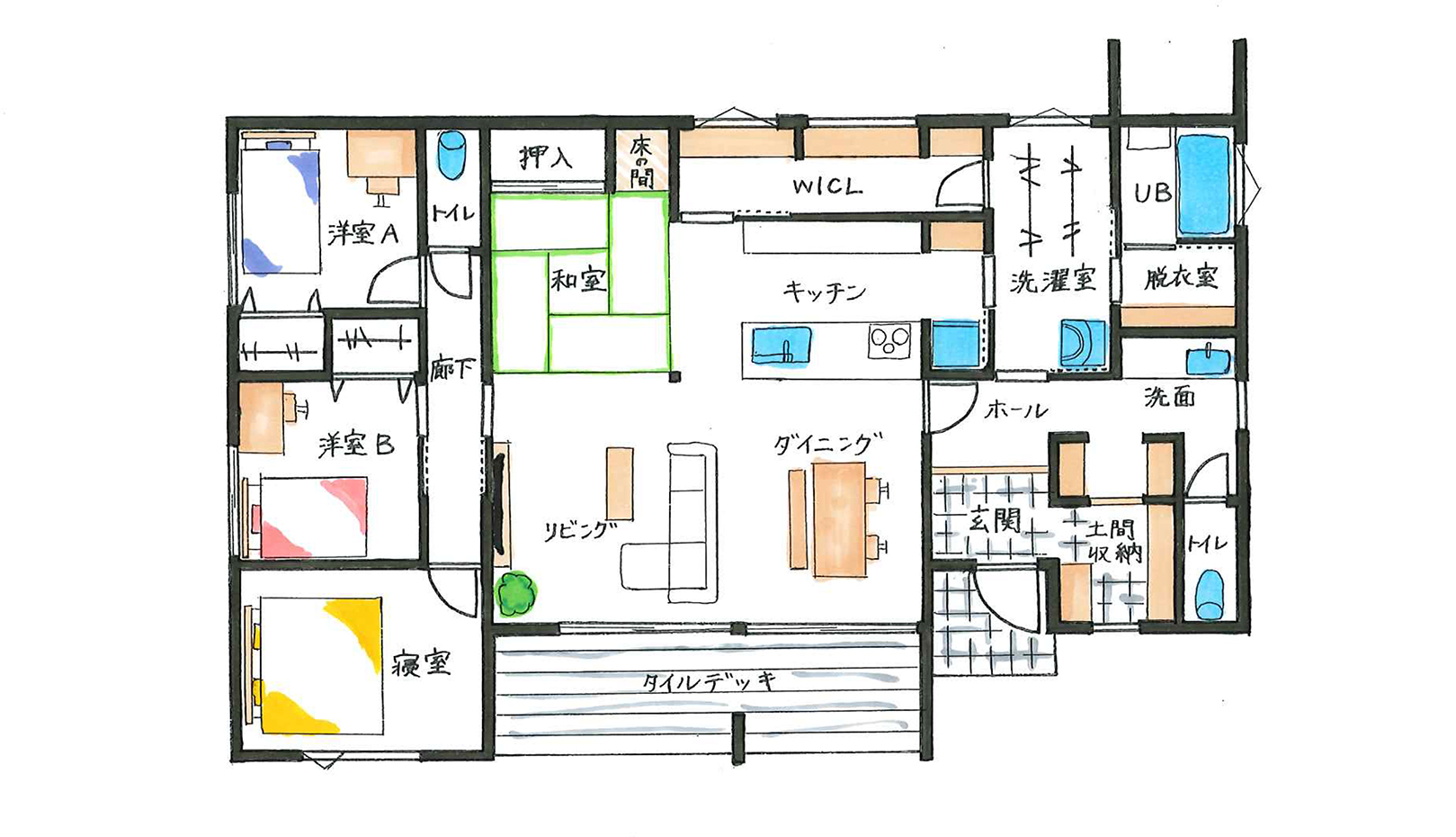 一階の間取り図