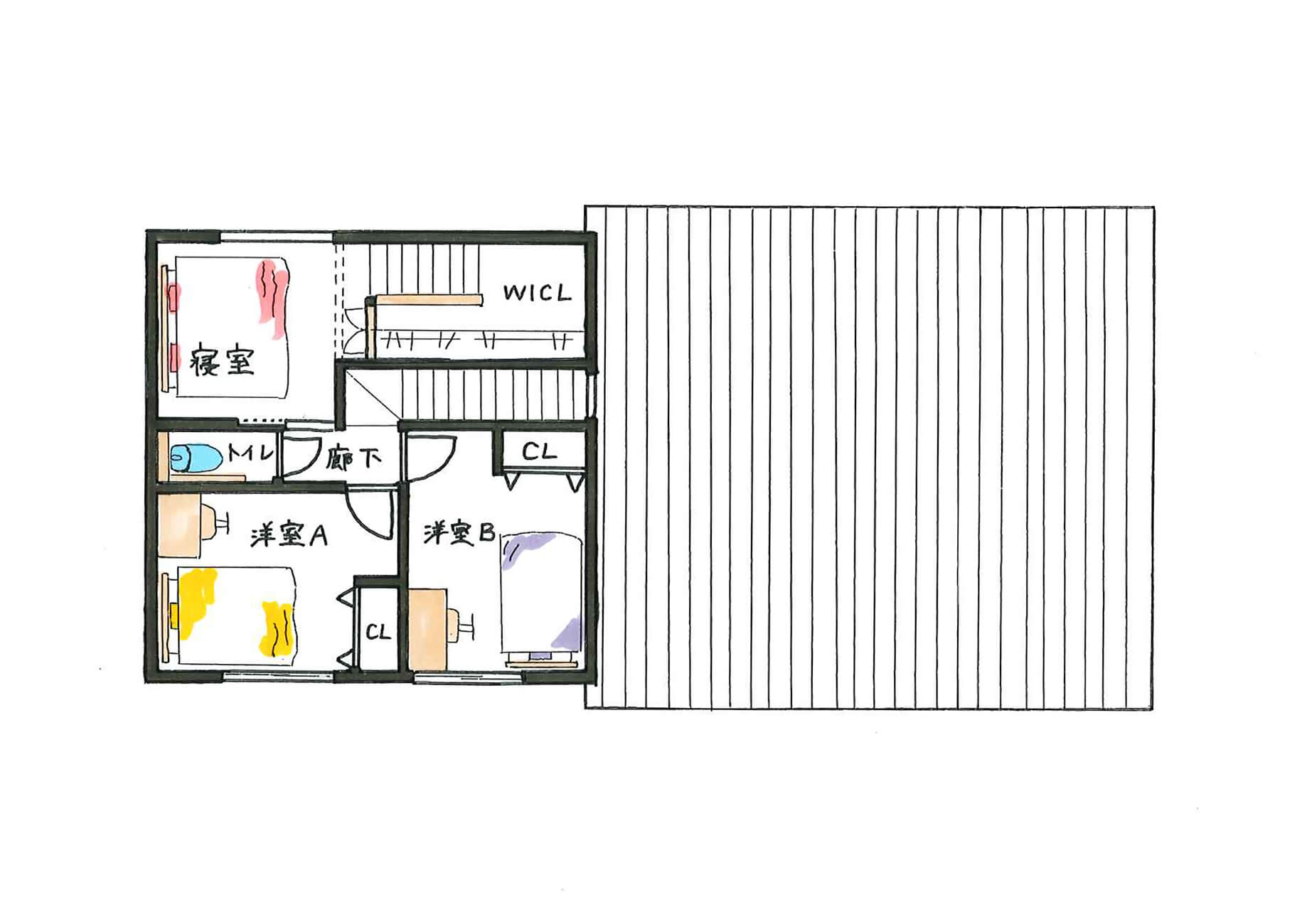 二階の間取り図