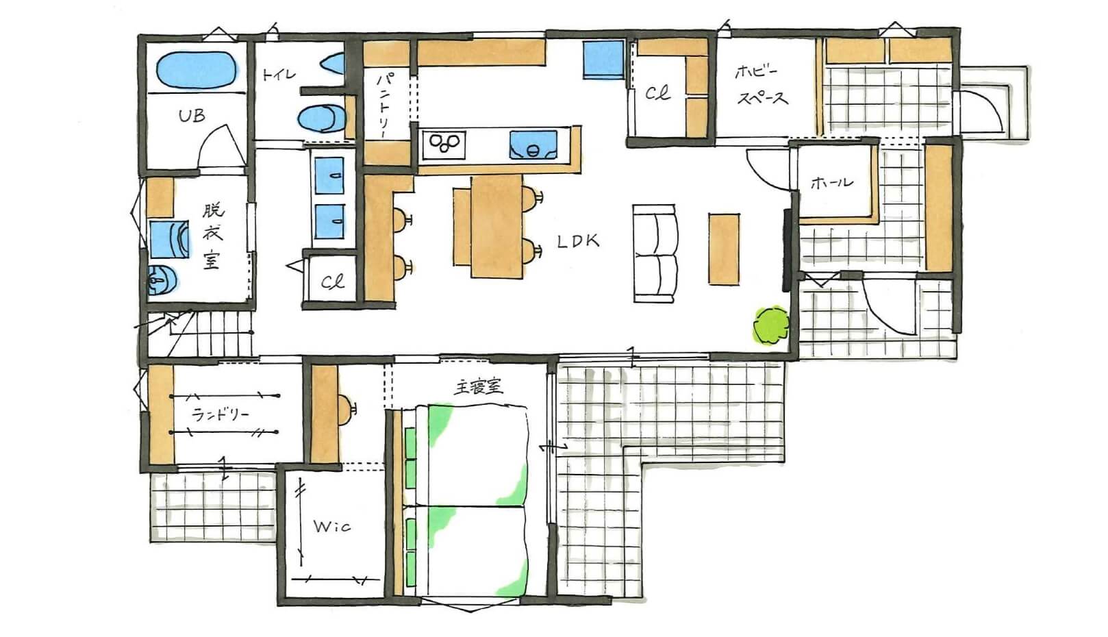 一階の間取り図