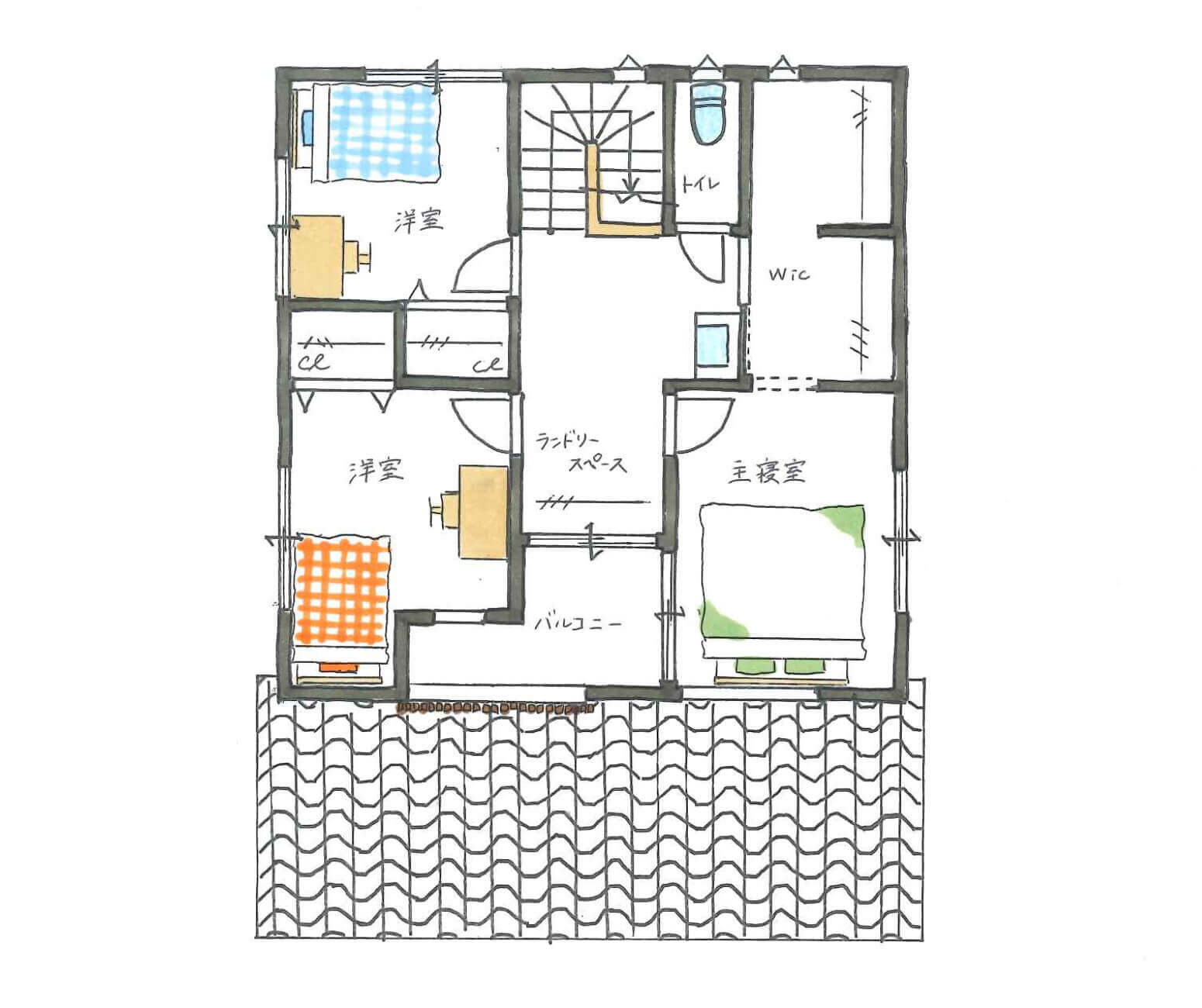 二階の間取り図