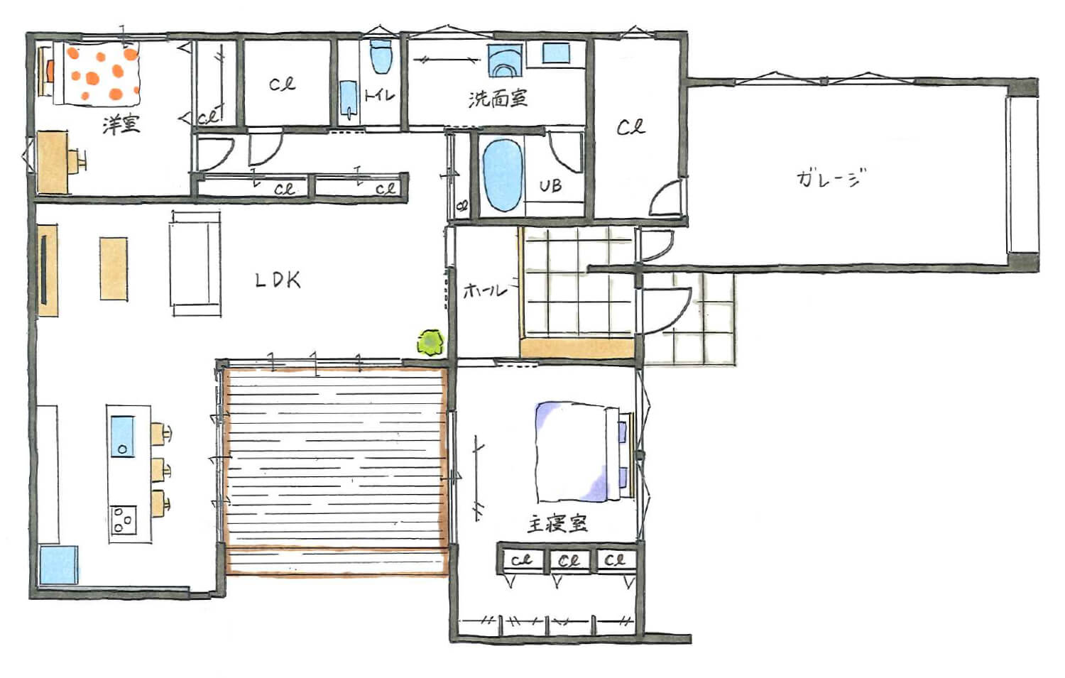 一階の間取り図