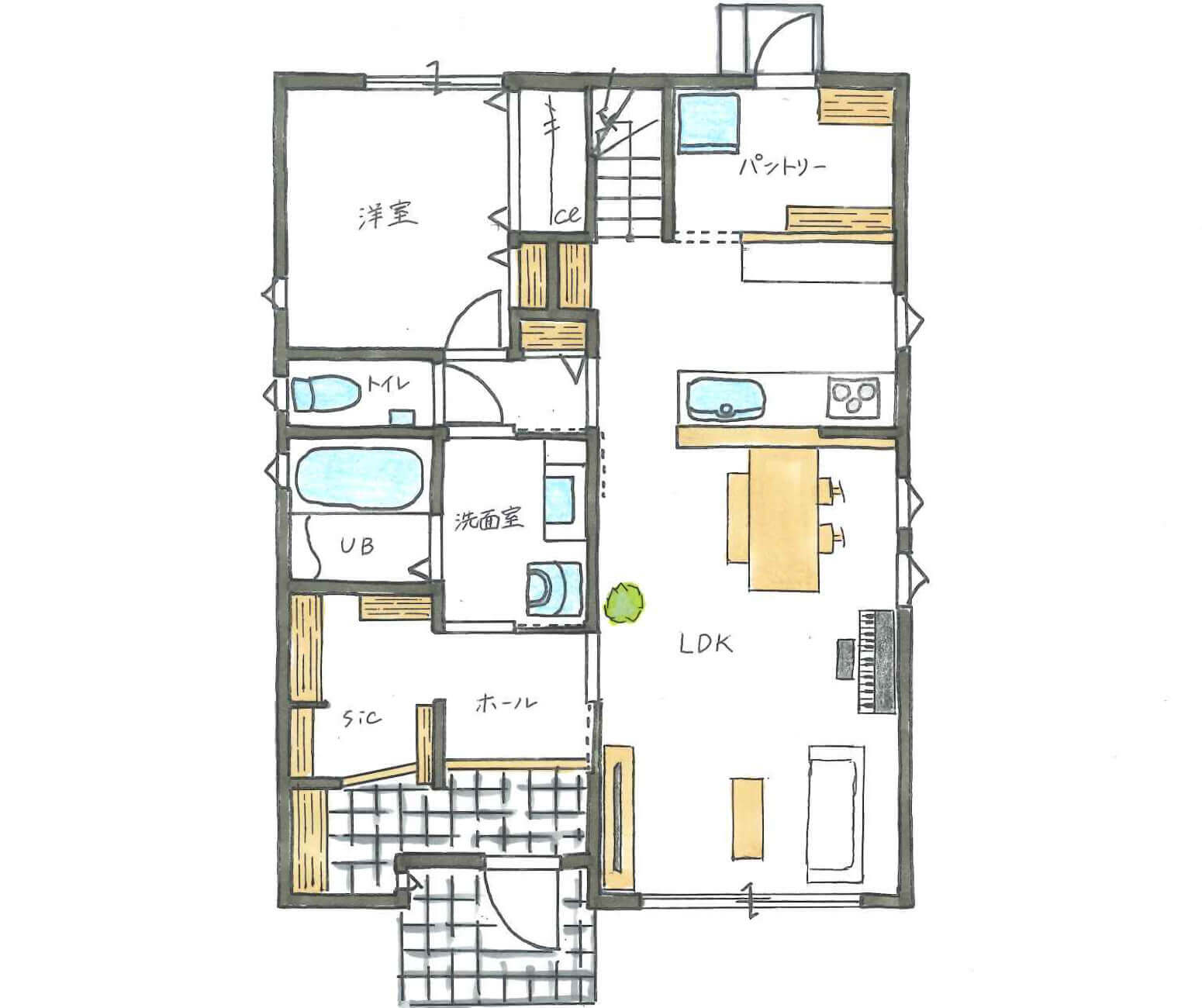 一階の間取り図