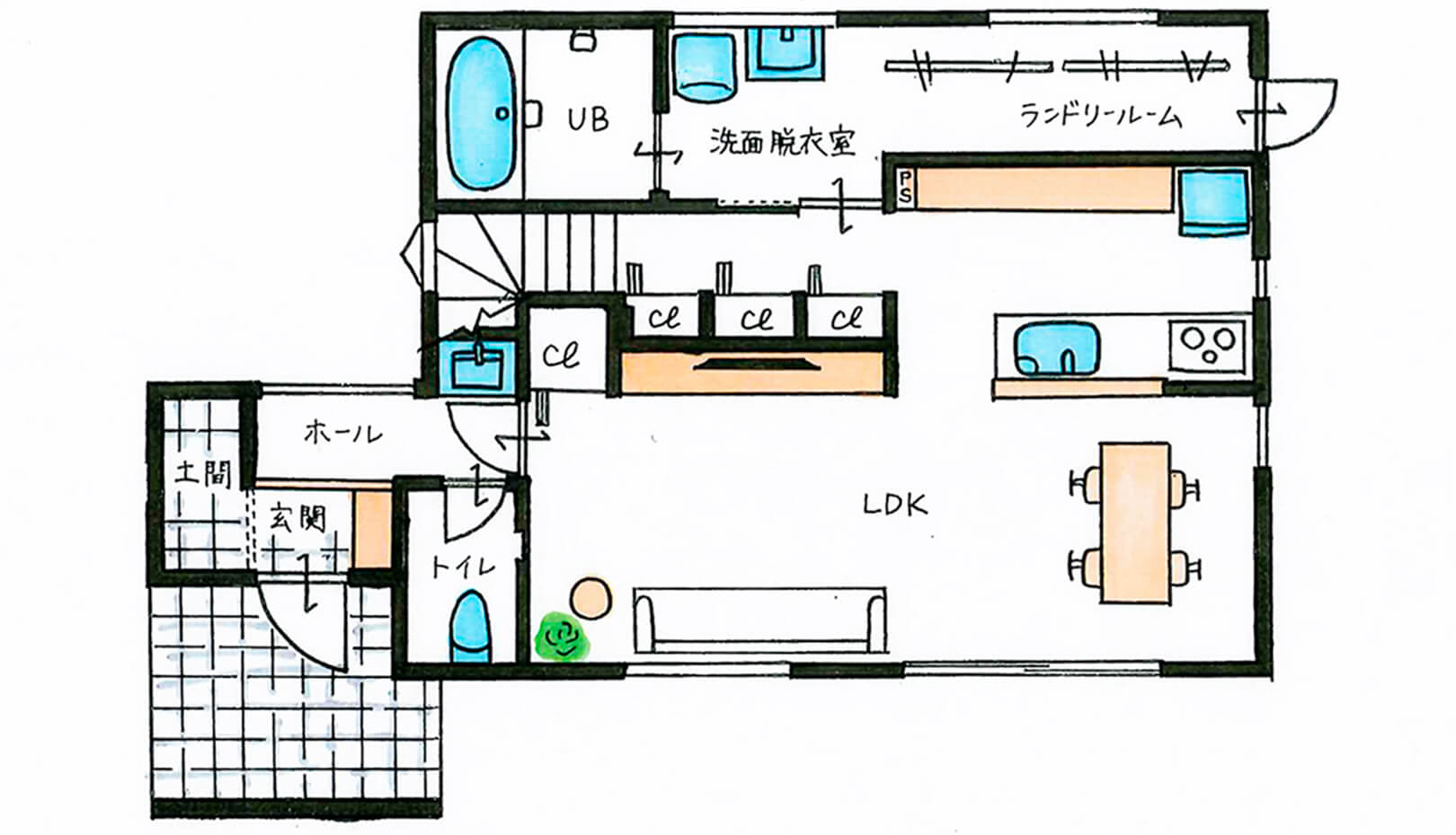 一階の間取り図