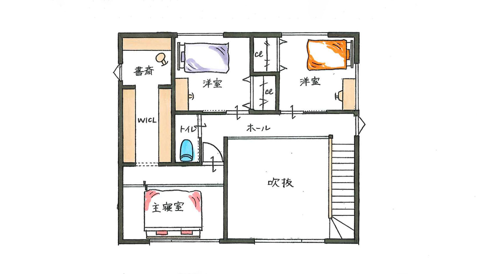 二階の間取り図