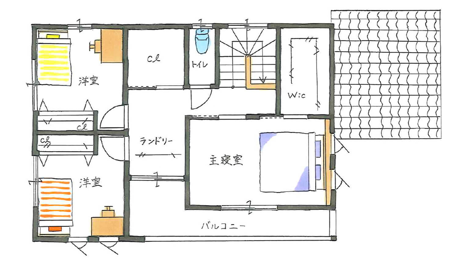 二階の間取り図