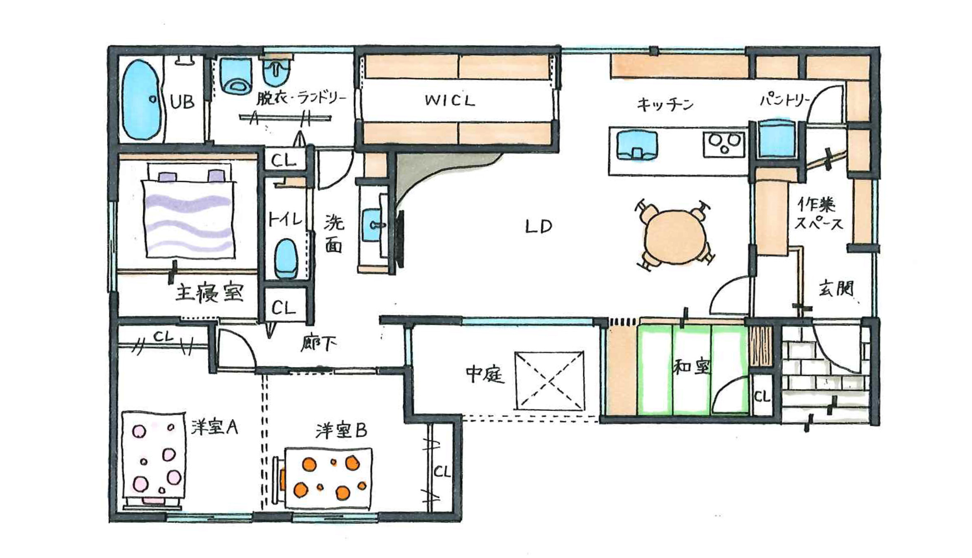 一階の間取り図