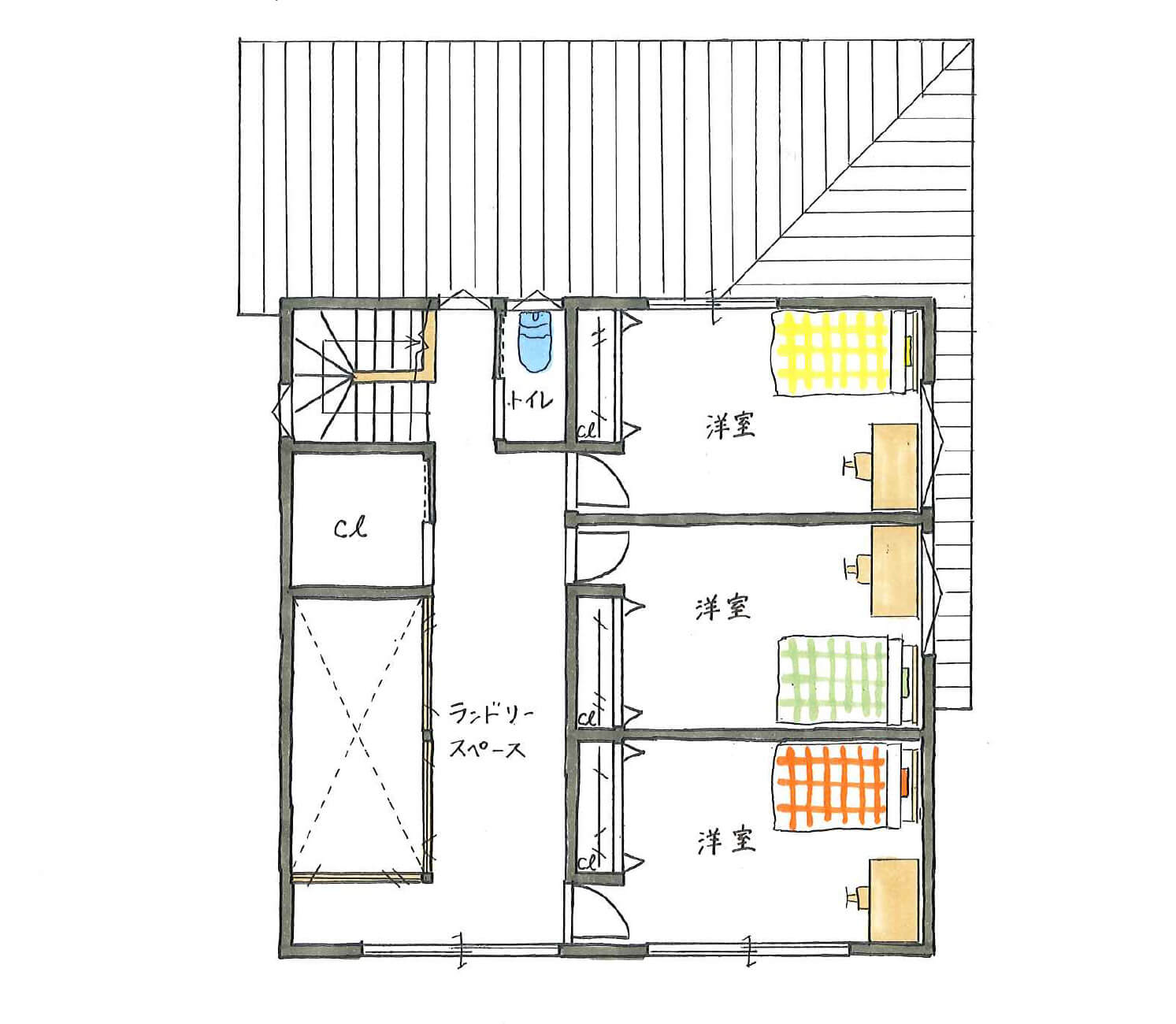 二階の間取り図