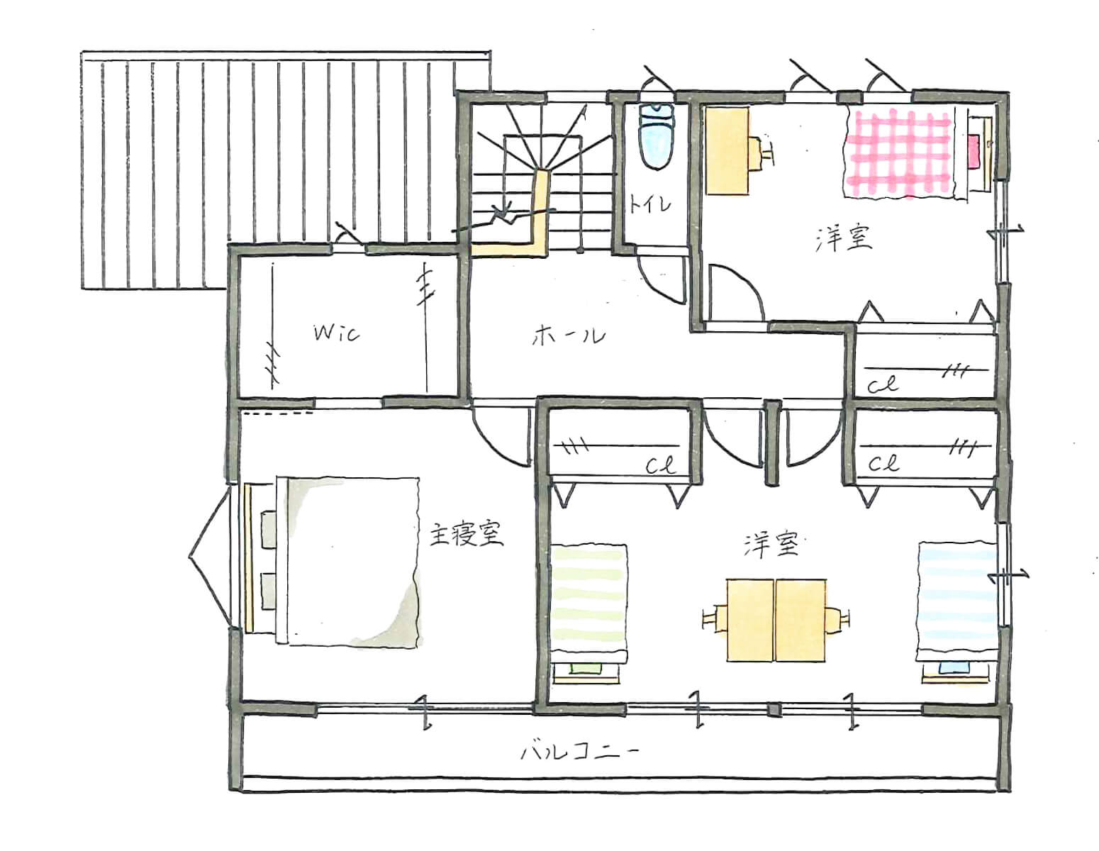 二階の間取り図