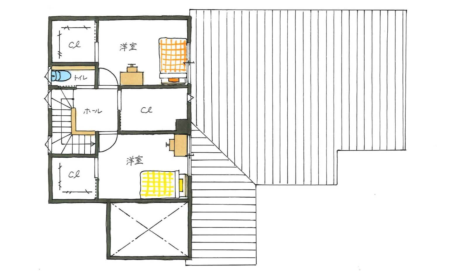 二階の間取り図