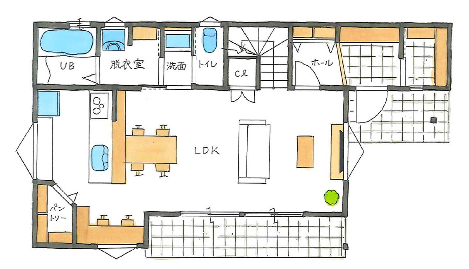 一階の間取り図